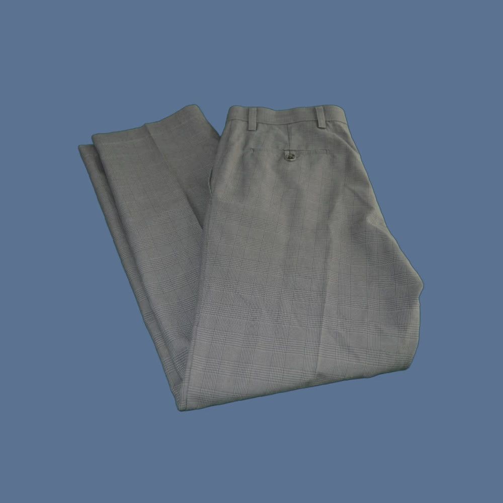 Vintage Men's Classic Fit Gray Plaid D2 Pants Size 34W x 32L Flat Front Size US 34 / EU 50 - 1 Thumbnail
