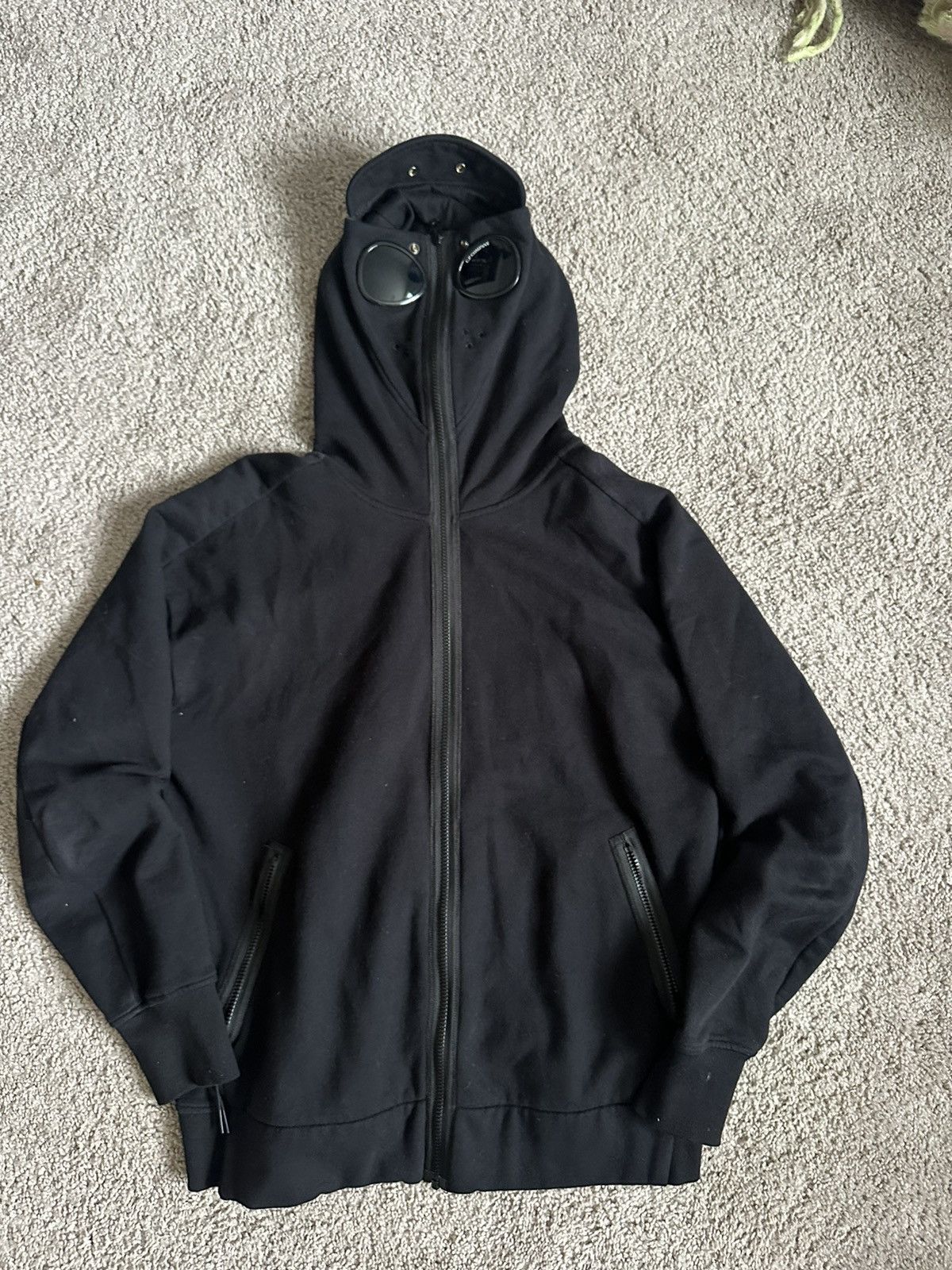 image of C P Company Full-Zip Hoodie in Black, Men's (Size 2XL)