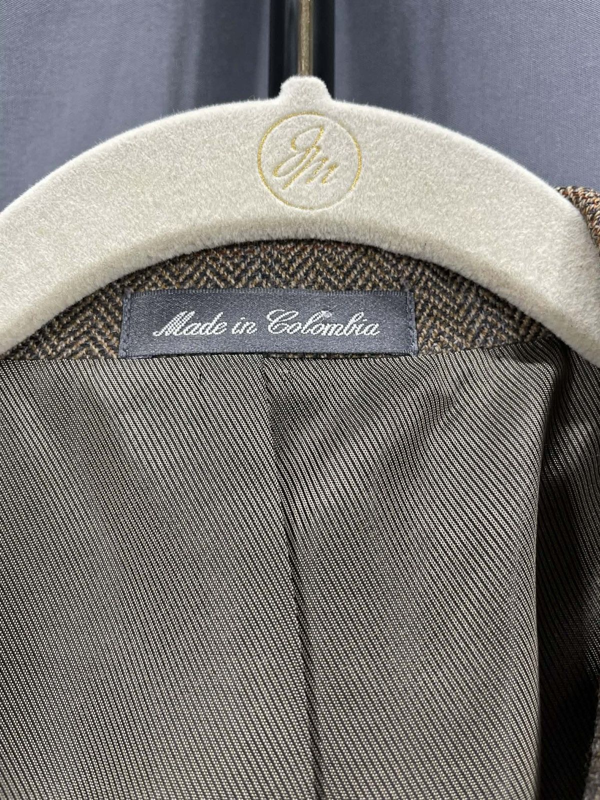 Oscar De La Renta Oscar de la Renta Herringbone Wool Blazer 44L Colombia Size 44L - 7 Thumbnail