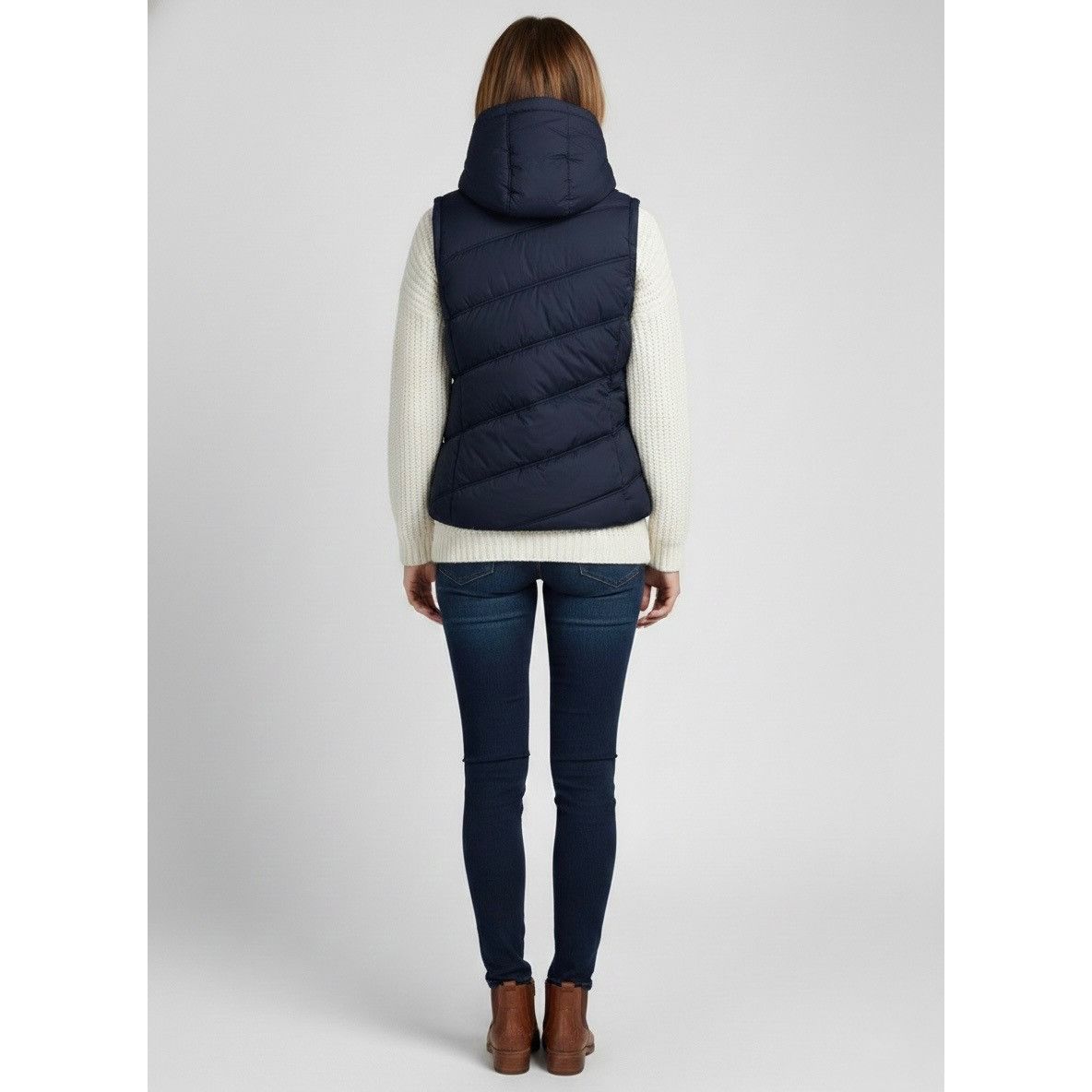 American Eagle Outfitters VTG American Eagle Blue Faux Fur Lined Hooded Vest | Y2K Ind Size L / US 10 / IT 46 - 7 Thumbnail