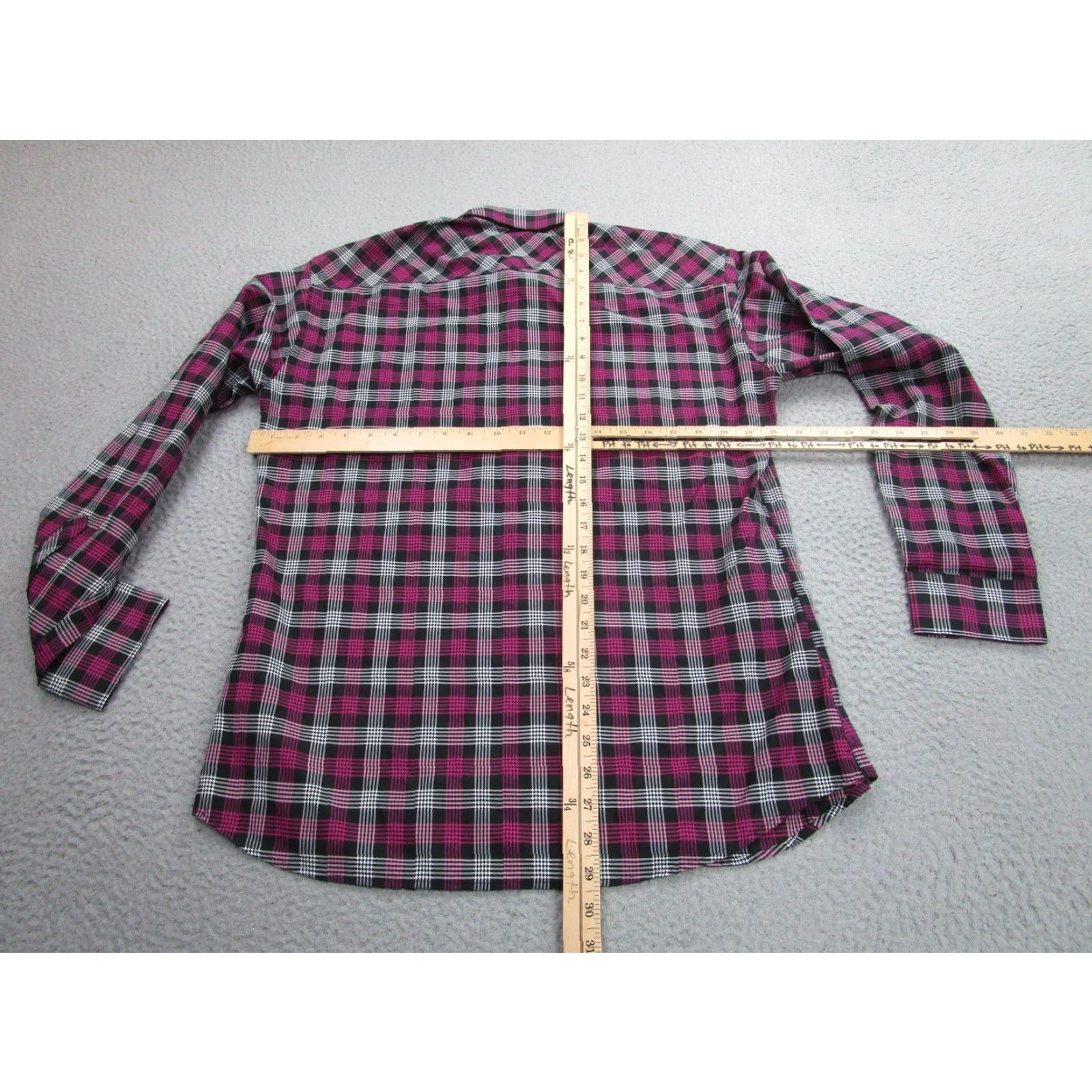 Jared Lang Jared Lang Shirt Mens Large Black Pink Plaid Long Sleeve Button Front Cotton Size US L / EU 52-54 / 3 - 7 Thumbnail