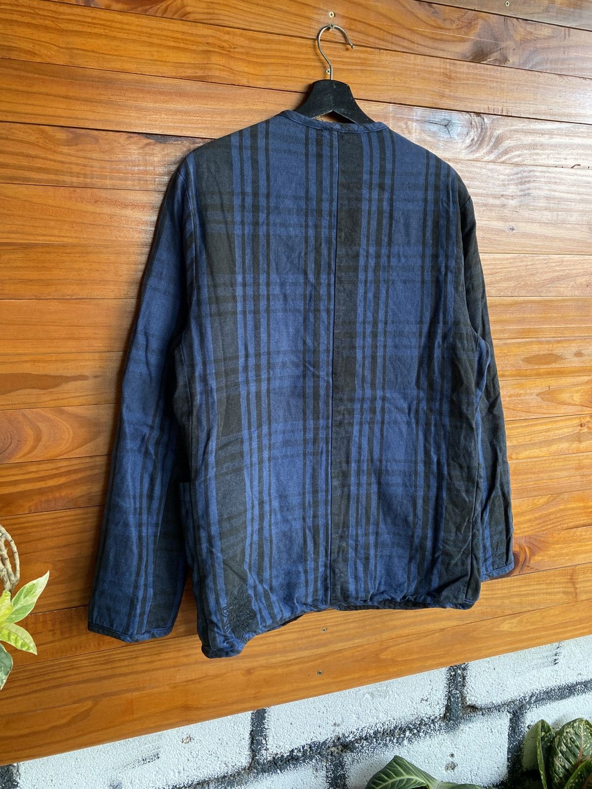 Japanese Brand Tokyo Hemp Connection Blue Plaid Lined Jacket Avant Garde Size US M / EU 48-50 / 2 - 11 Thumbnail