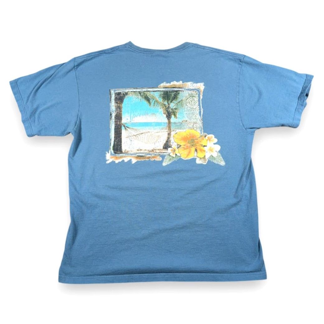 Speedo VINTAGE Speedo Shirt Adult LARGE Blue Beach Hammock Tropical Palm Flower Y2K Size US L / EU 52-54 / 3 - 2 Thumbnail