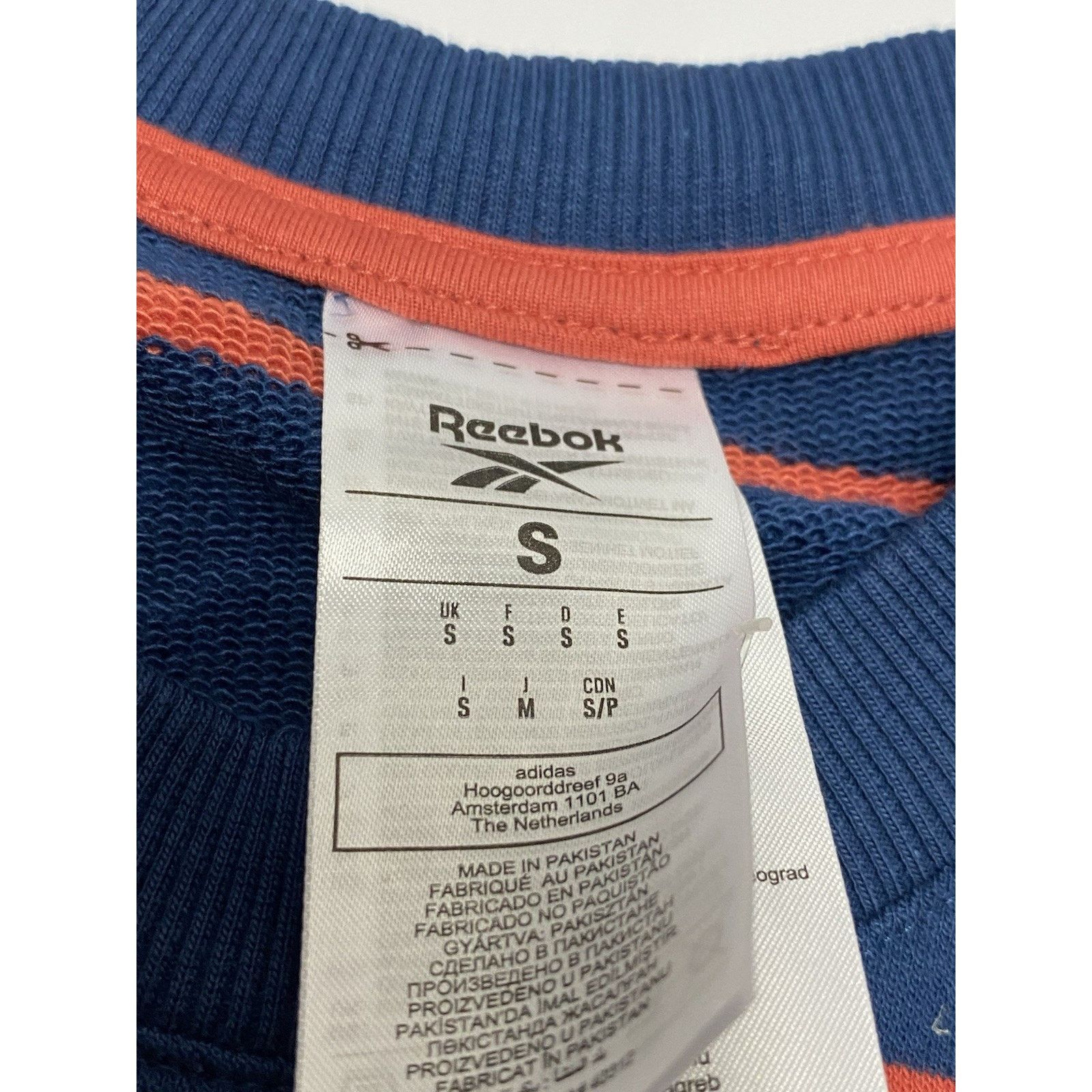 Reebok Reebok Men's Navy/Orange Size Small Pullover Crew Neck Size US S / EU 44-46 / 1 - 4 Thumbnail