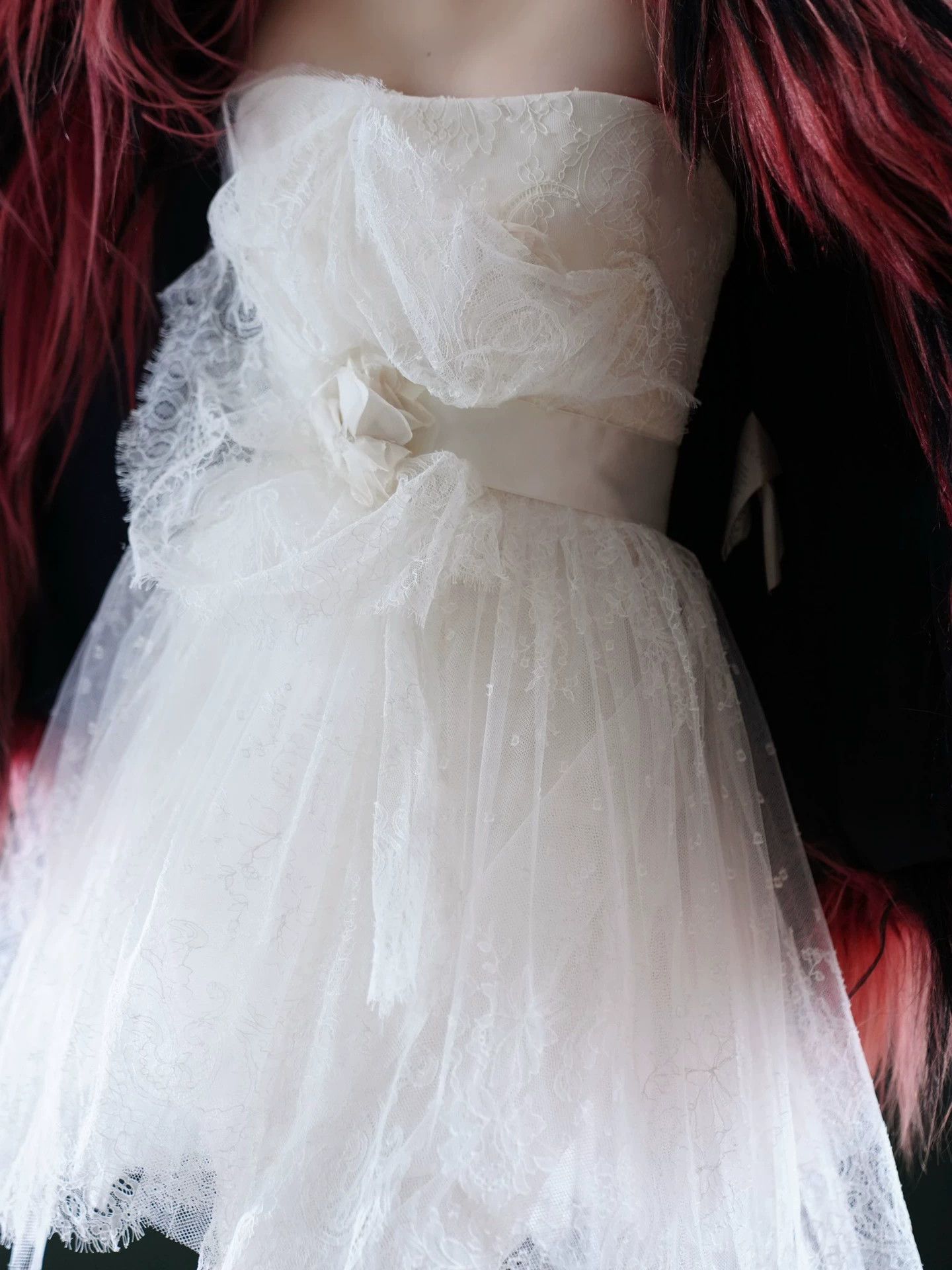 Other Marchesa Women's Strapless Silk White Lace Gown US6 Size M / US 6-8 / IT 42-44 - 7 Thumbnail