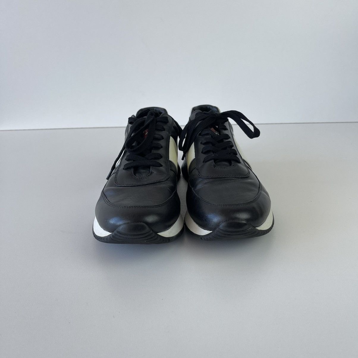 Prada Prada Two Tone Leather Low Trainers Sneakers Black 4E 2602 Size US 9 / EU 42 - 3 Thumbnail