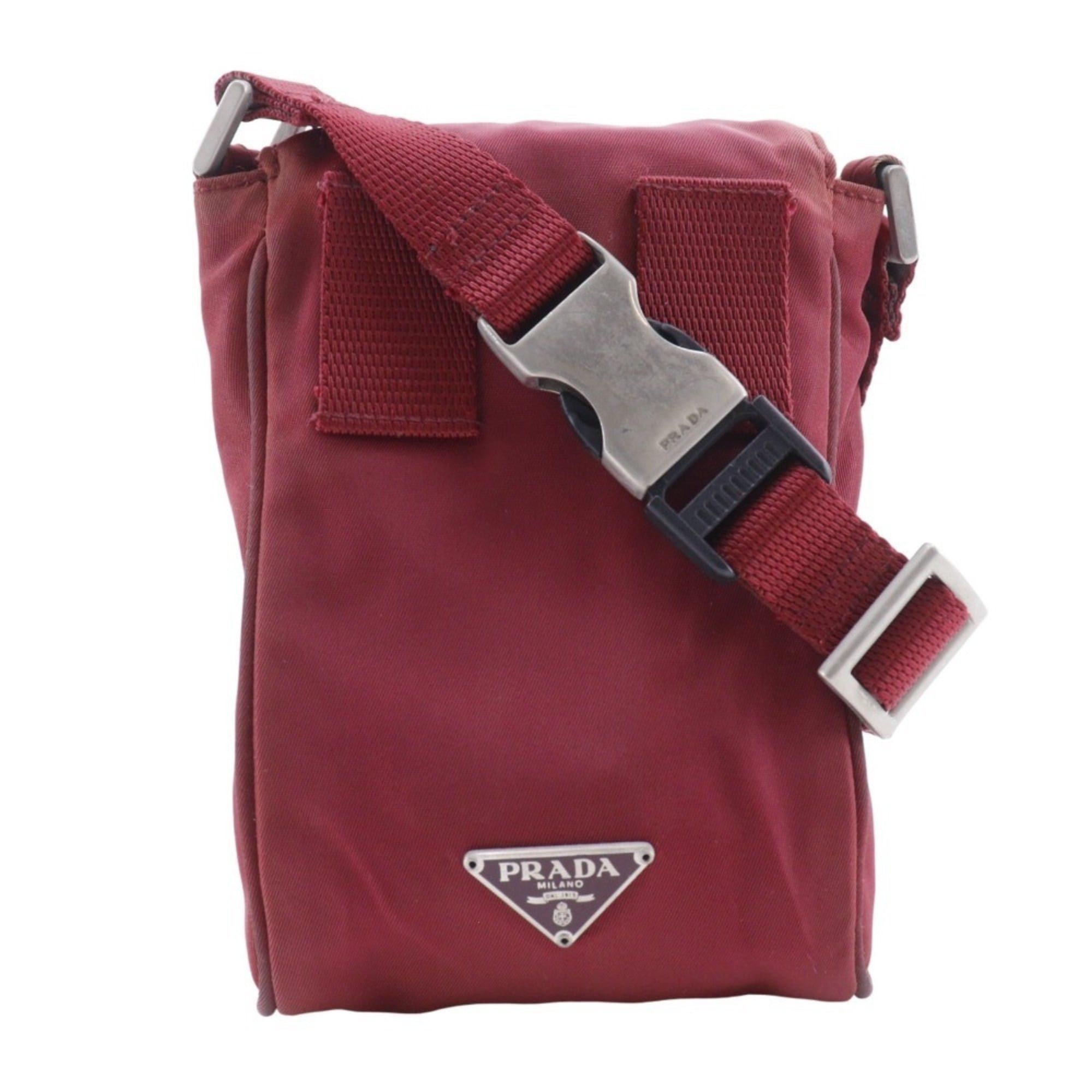 Prada Prada 2WAY waist bag shoulder MV583 nylon CERISE red 2way flap for women Size ONE SIZE - 1 Thumbnail