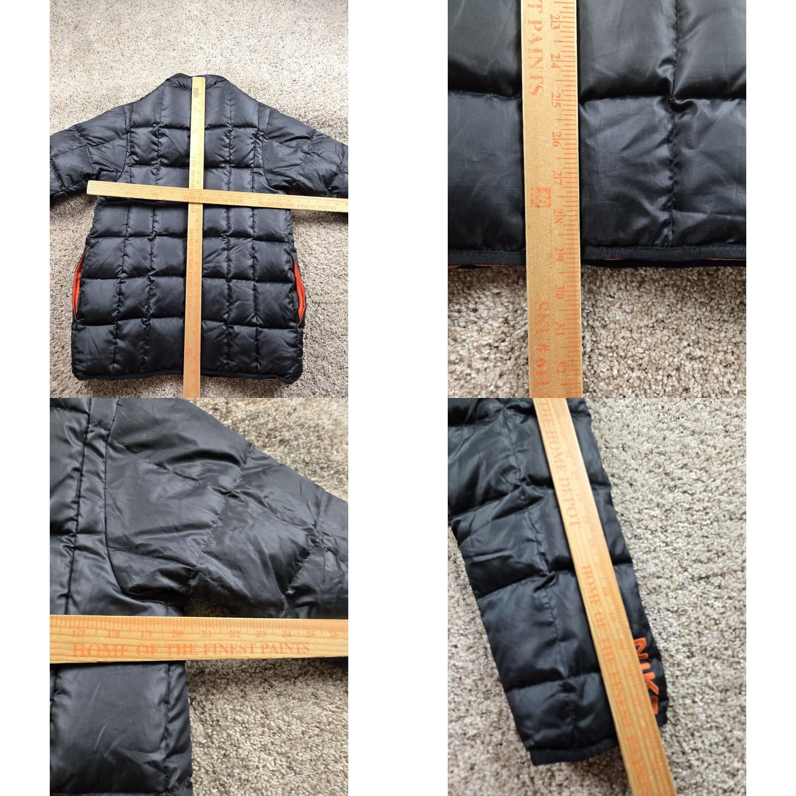 Nike VINTAGE Nike Puffer Jacket Womens M Black Down Full Zip Reflective Y2K Jacket Size M / US 6-8 / IT 42-44 - 8 Thumbnail