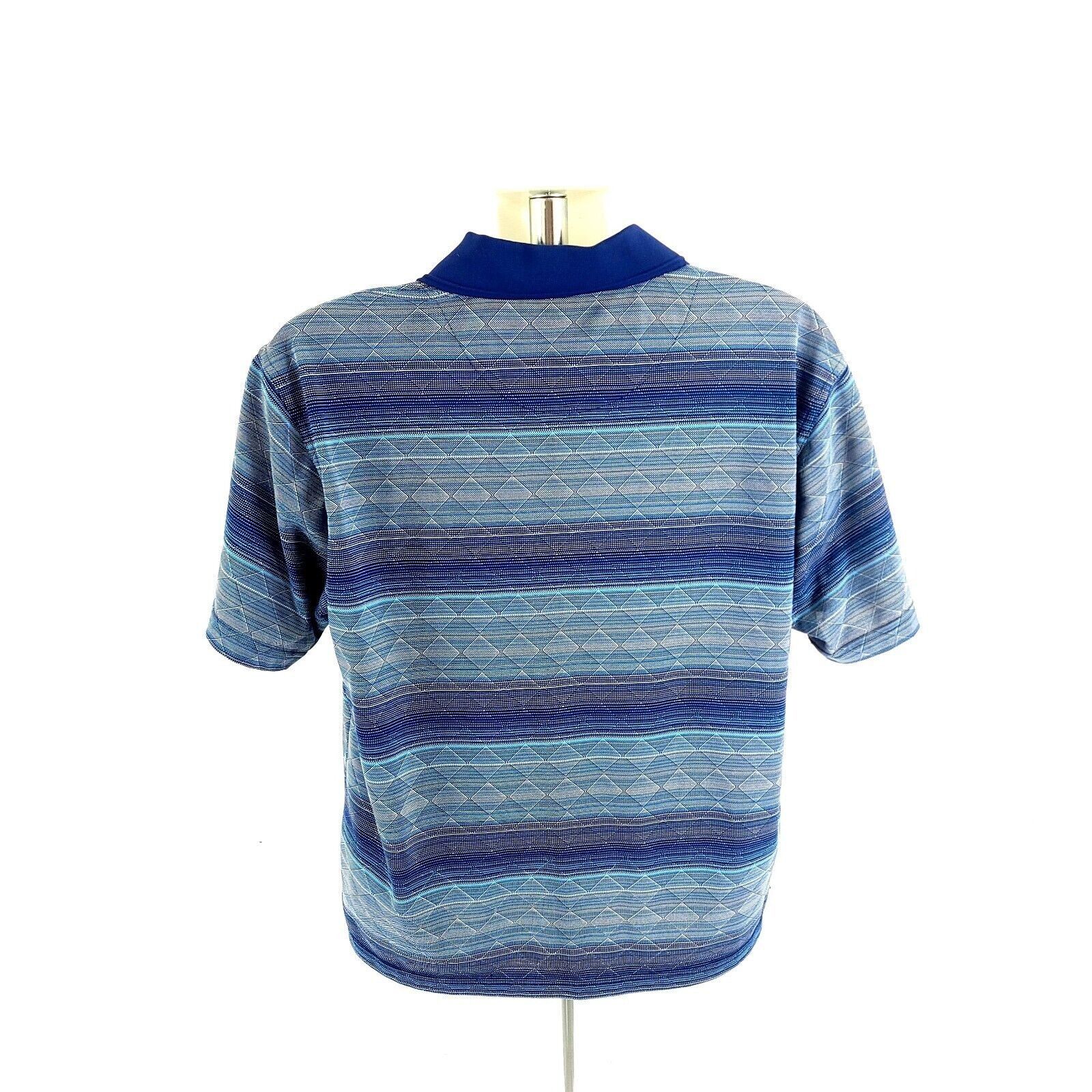 PGA Tour PGA Tour Large Blue Striped Textured Polyester Collared Polo Size US L / EU 52-54 / 3 - 5 Thumbnail