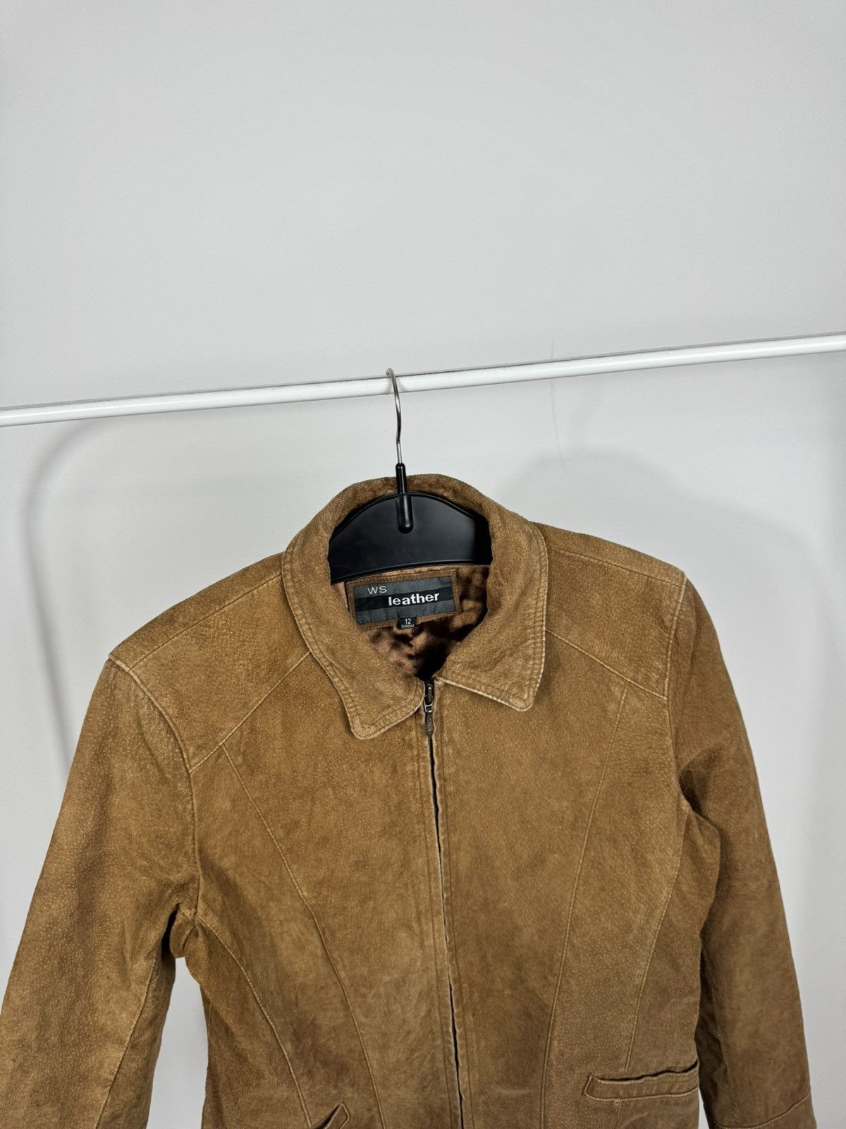 Other Vintage Women’s Brown Suede Leather Jacket Zip Up Short Y2K Size M / US 6-8 / IT 42-44 - 10 Thumbnail