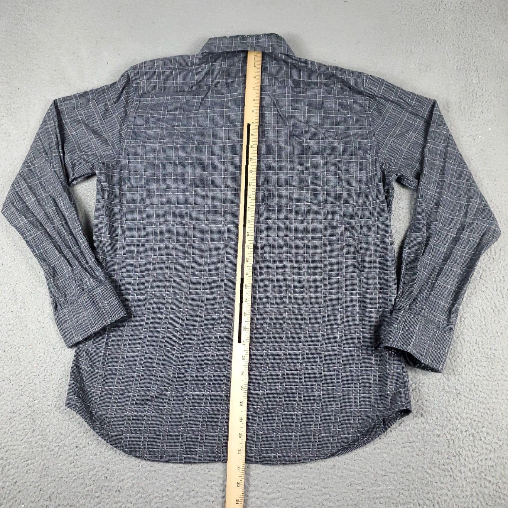 BUGATCHI Bugatchi Uomo Shirt Mens XL Gray Plaid Button-Up Long Sleeve Formal Casual Business Wearability Shirt Mens XL Gray Plaid Button-Up/Fine Cotton Size US XL / EU 56 / 4 - 3 Thumbnail