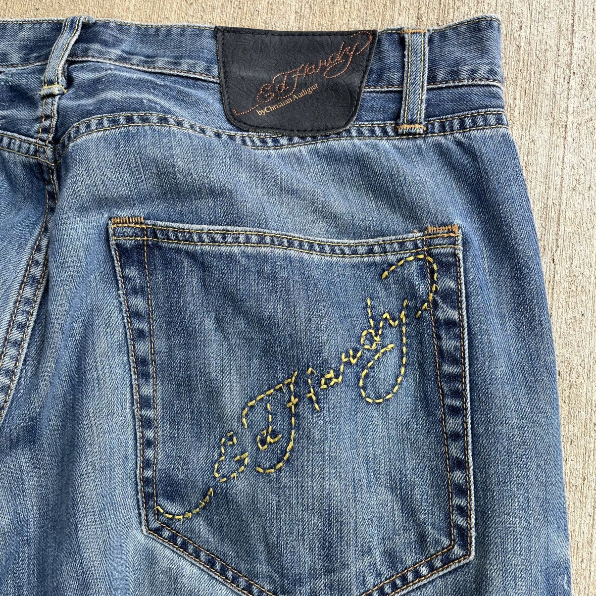 Ed Hardy Vintage Y2K Ed Hardy Embroidered Baggy Denim Jeans 38x32 Size US 38 / EU 54 - 3 Thumbnail