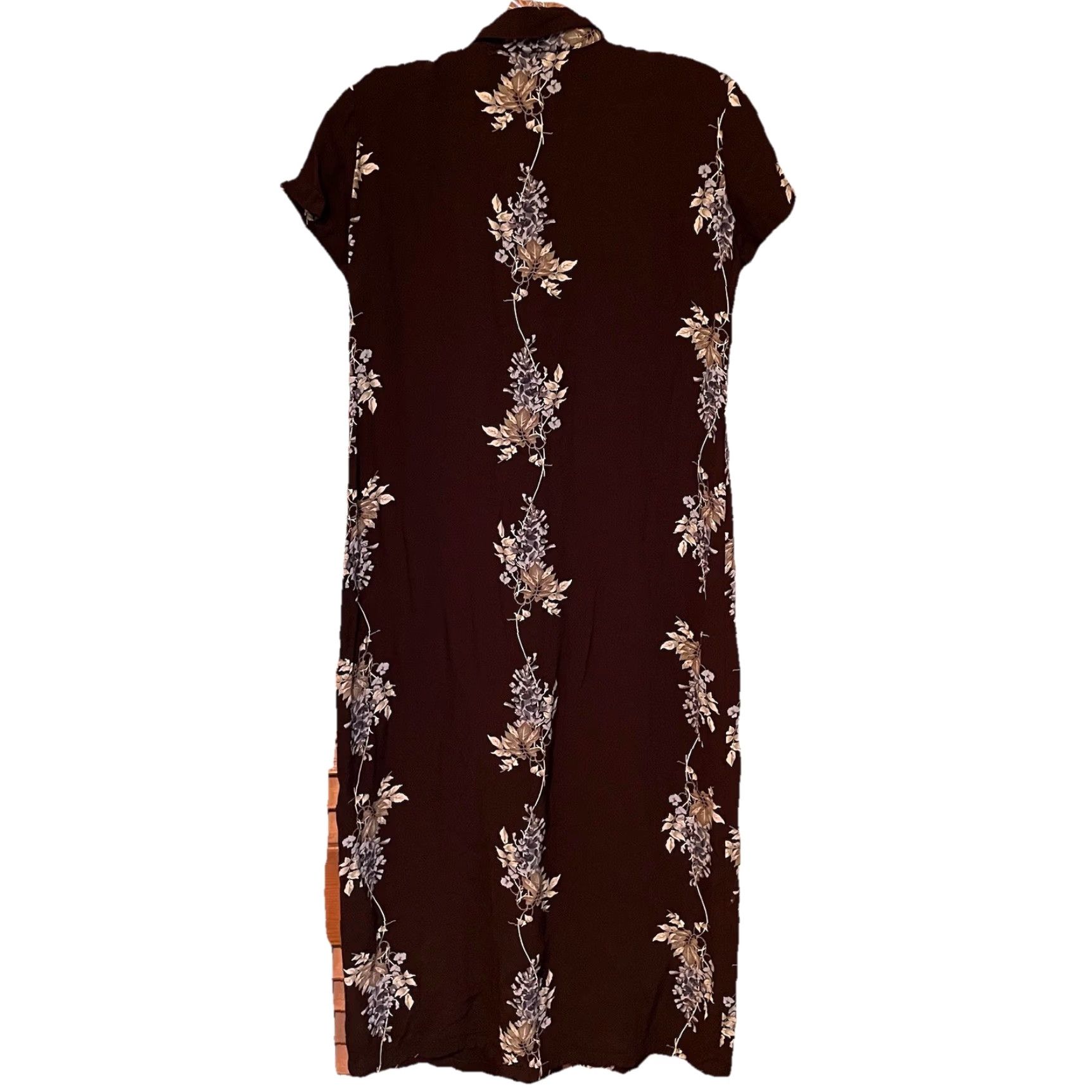 Vintage VINTAGE Jones Studio Midi shirt Dress floral blue brown 6P Womens Petite Size M / US 6-8 / IT 42-44 - 2 Thumbnail