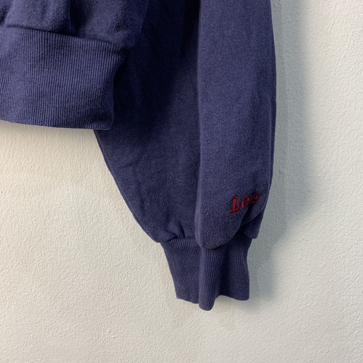 Levi's × Vintage Vtg Lee 90s Sweatshirt Striped Navy blue Small Baggy Size M / US 6-8 / IT 42-44 - 3 Thumbnail