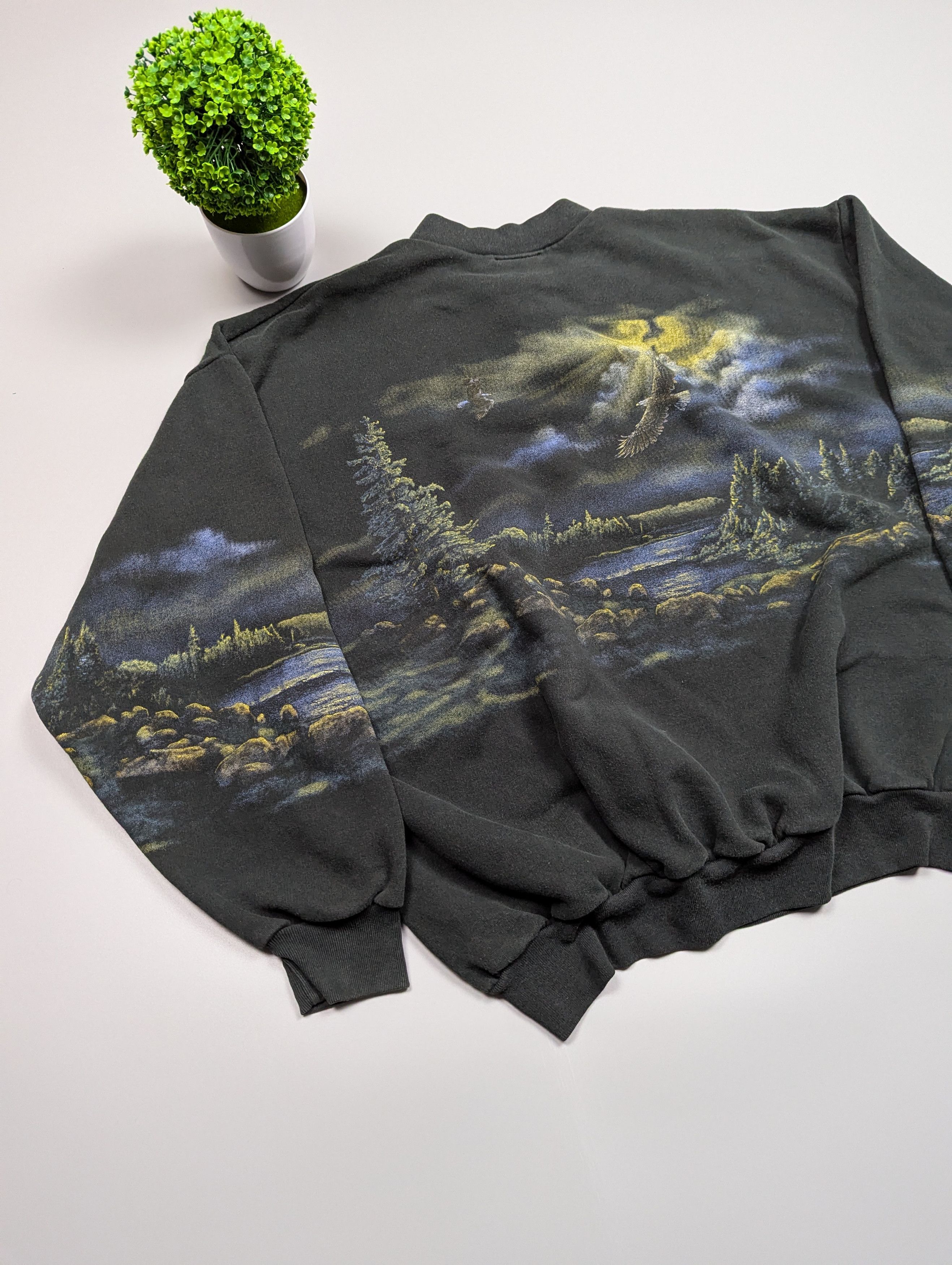 Vintage ART UNLIMITED VTG Sweatshirt/Sweater Nature & Eagles Print Size US XXL / EU 58 / 5 - 10 Thumbnail