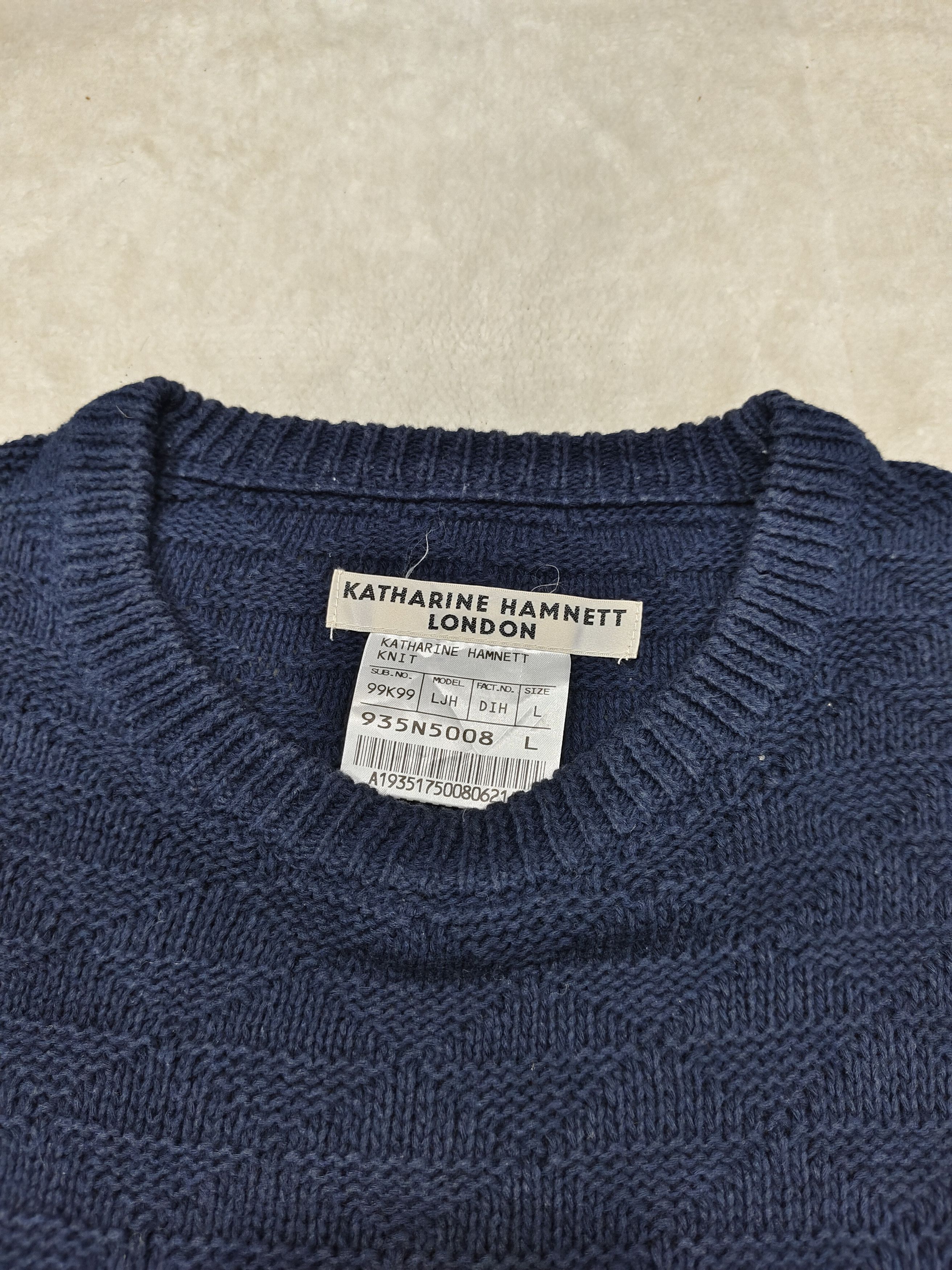 Katharine Hamnett London NEED GONE💥Vtg Katherine Hamnett Knitted Short Sleeve Size L / US 10 / IT 46 - 6 Thumbnail