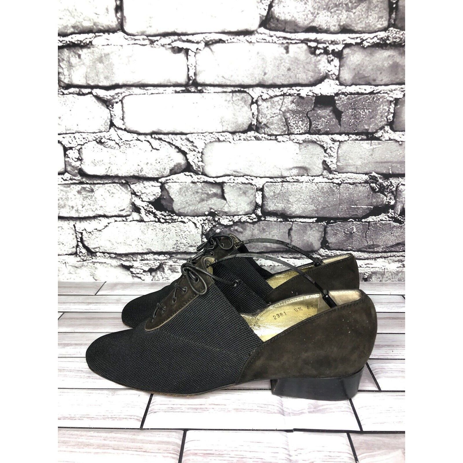 Walter Steiger Walter Steiger Black Suede Leather Lace Up Low Heel Oxfords Size US 5.5 / IT 35.5 - 1 Thumbnail