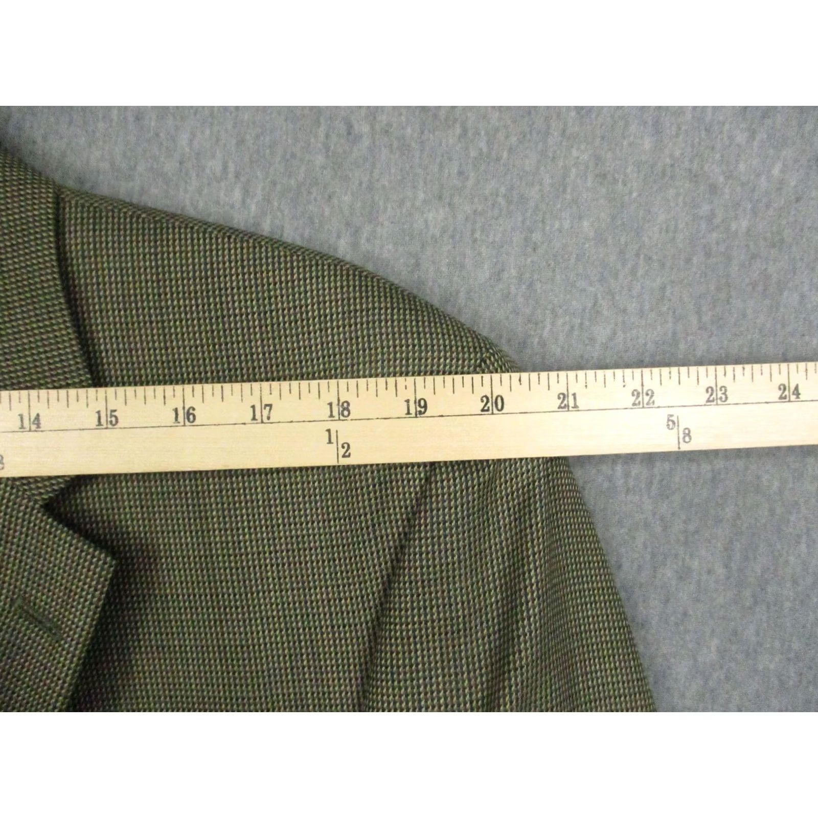 Ralph Lauren Lauren Ralph Lauren Blazer Mens 41R Green Wool Micro Houndstooth Sport Coat Size 42R - 6 Thumbnail