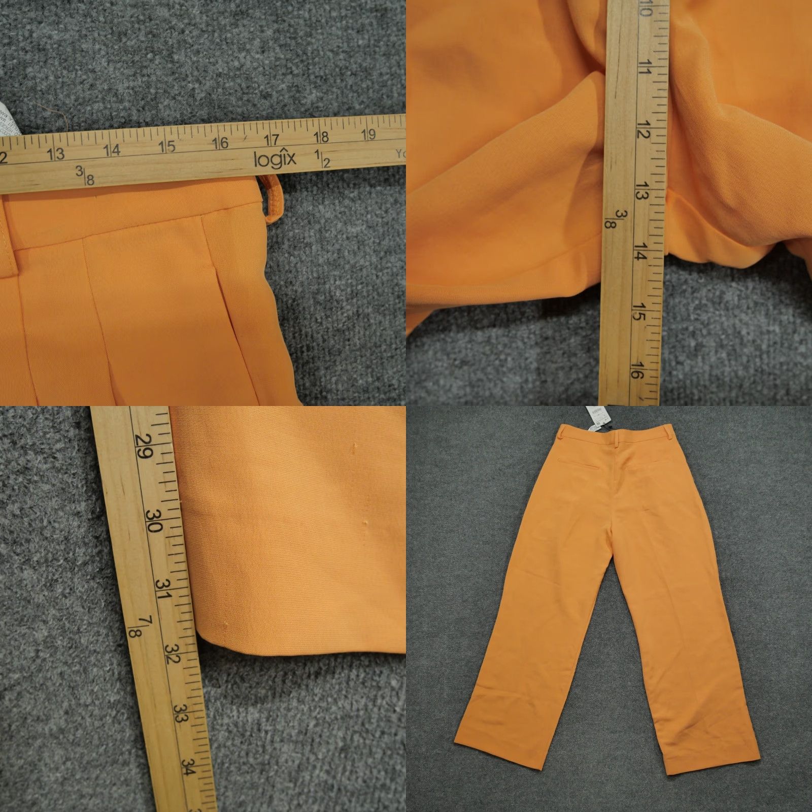 Zara Zara Pants Womens Large Orange Wide Leg Baggy Pleated 33x32 Slacks Size 24" / US 00 / IT 34 - 8 Thumbnail