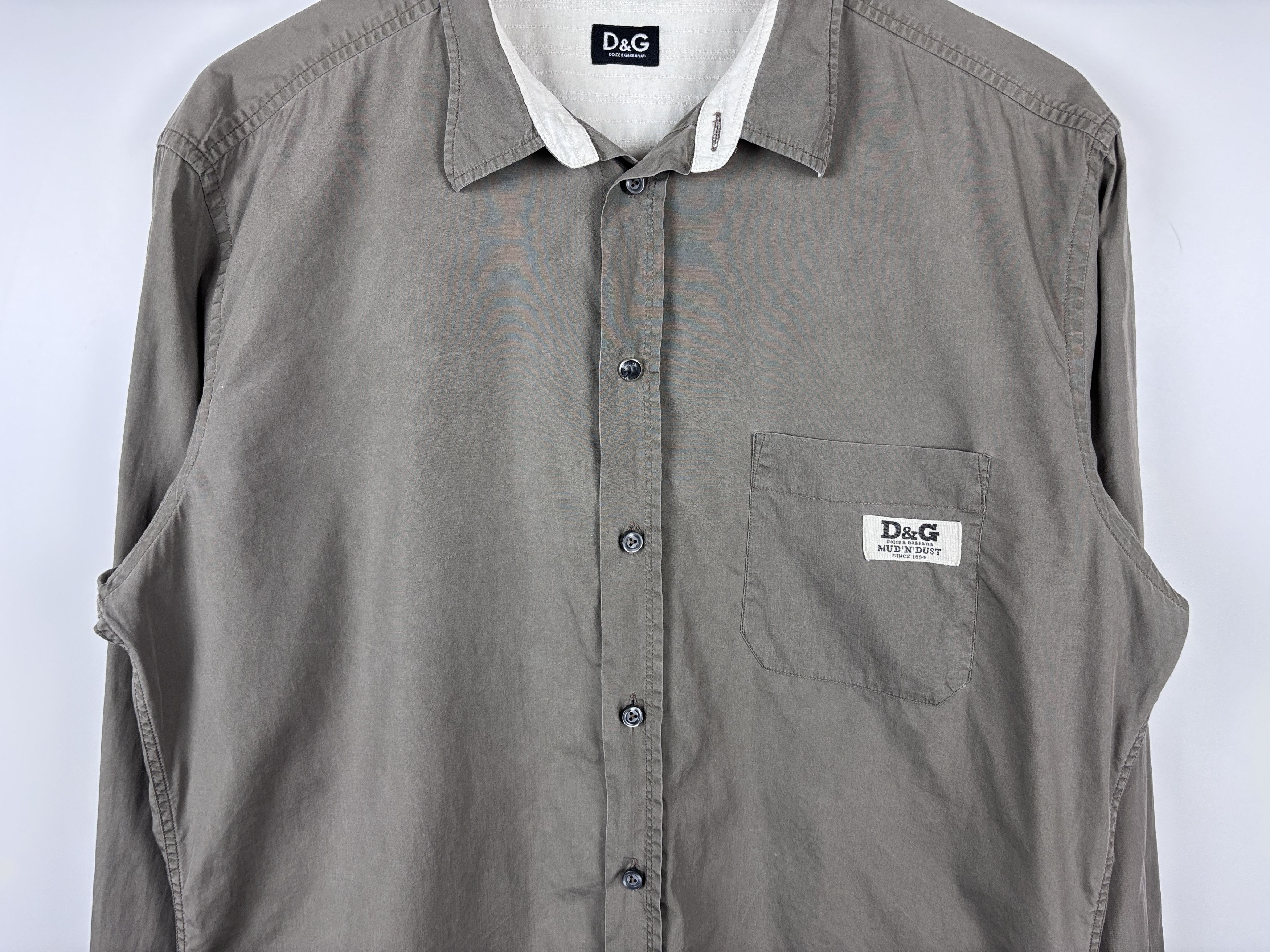 Dolce & Gabbana × Vintage Vintage Dolce & Gabbana Button Up Shirt Gray Mens Size 54 Size US M / EU 48-50 / 2 - 3 Thumbnail