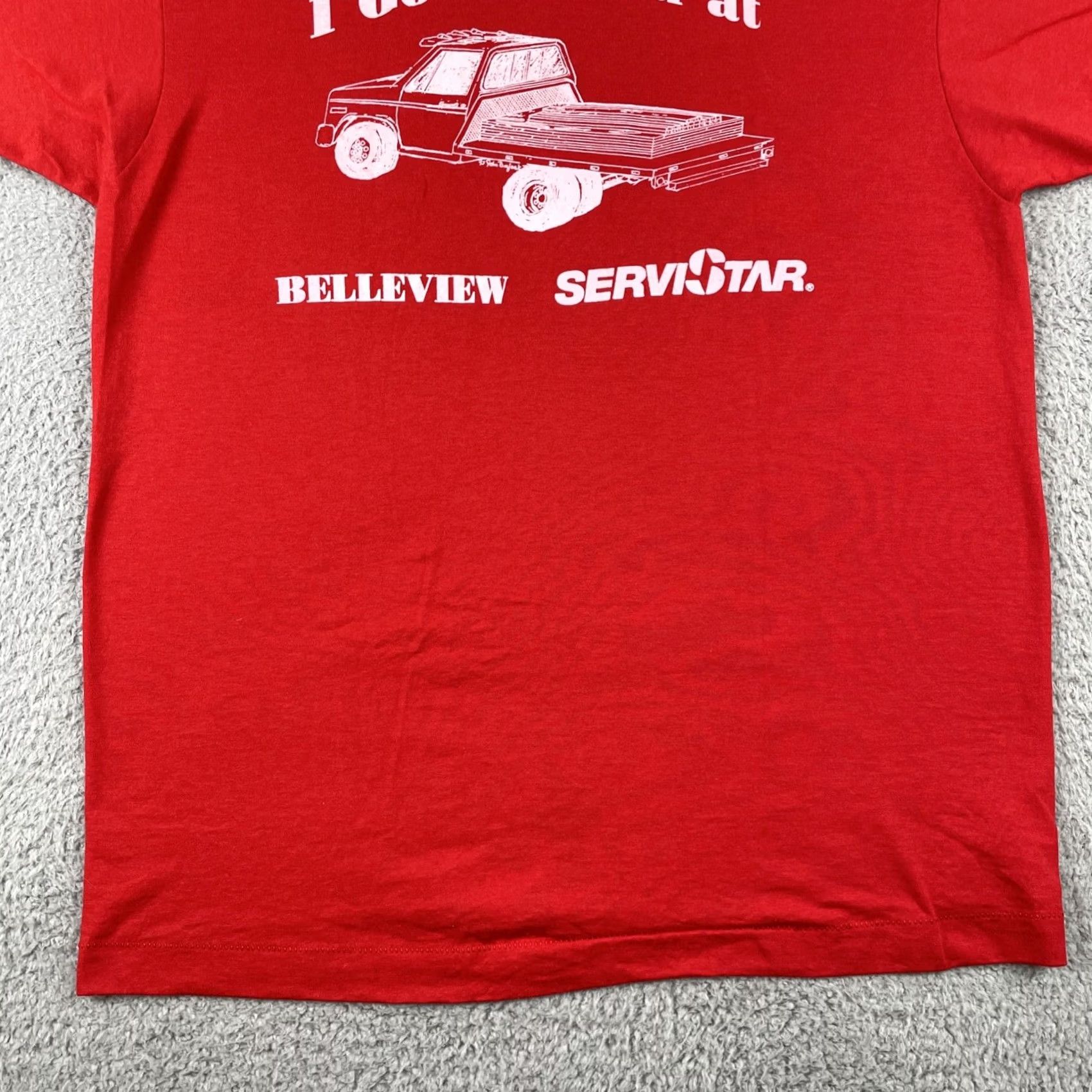 Vintage VINTAGE Screen Stars Best Shirt Mens L Red 80s 90s USA Trucker Vtg Blood Orange Cotton Blend Polyester Short Sleeve Crew Neck Size US L / EU 52-54 / 3 - 4 Thumbnail