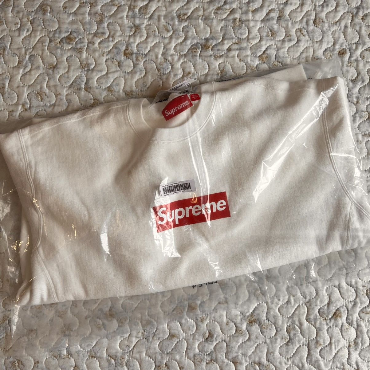 Supreme M Supreme washed box logo 25crewneck white hoodie sweatshirt Size US M / EU 48-50 / 2 - 18 Thumbnail