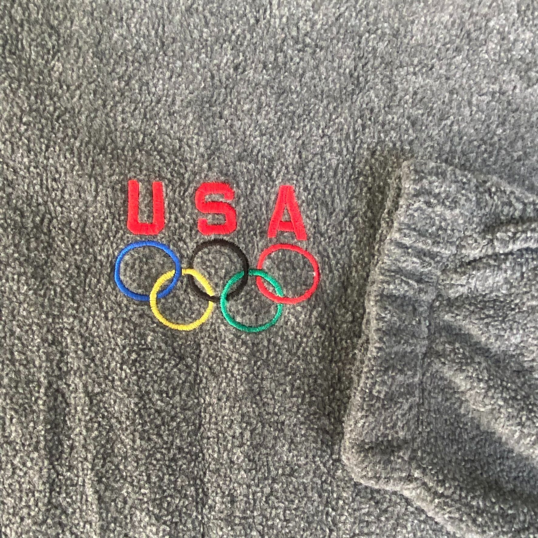 USA Olympics × Vintage Vintage Y2K USA Olympics Fleece Rings Logo Full Zip Jacket Size US XL / EU 56 / 4 - 3 Thumbnail