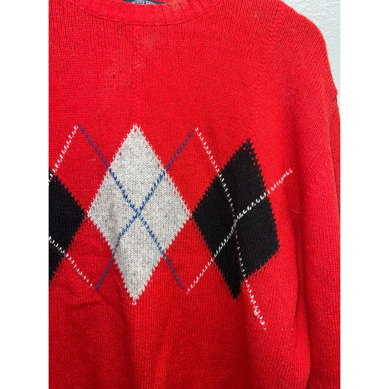 Vintage Vintage Red Wool Sweater Knights Bridge Italy Made Pullover Size US L / EU 52-54 / 3 - 4 Thumbnail