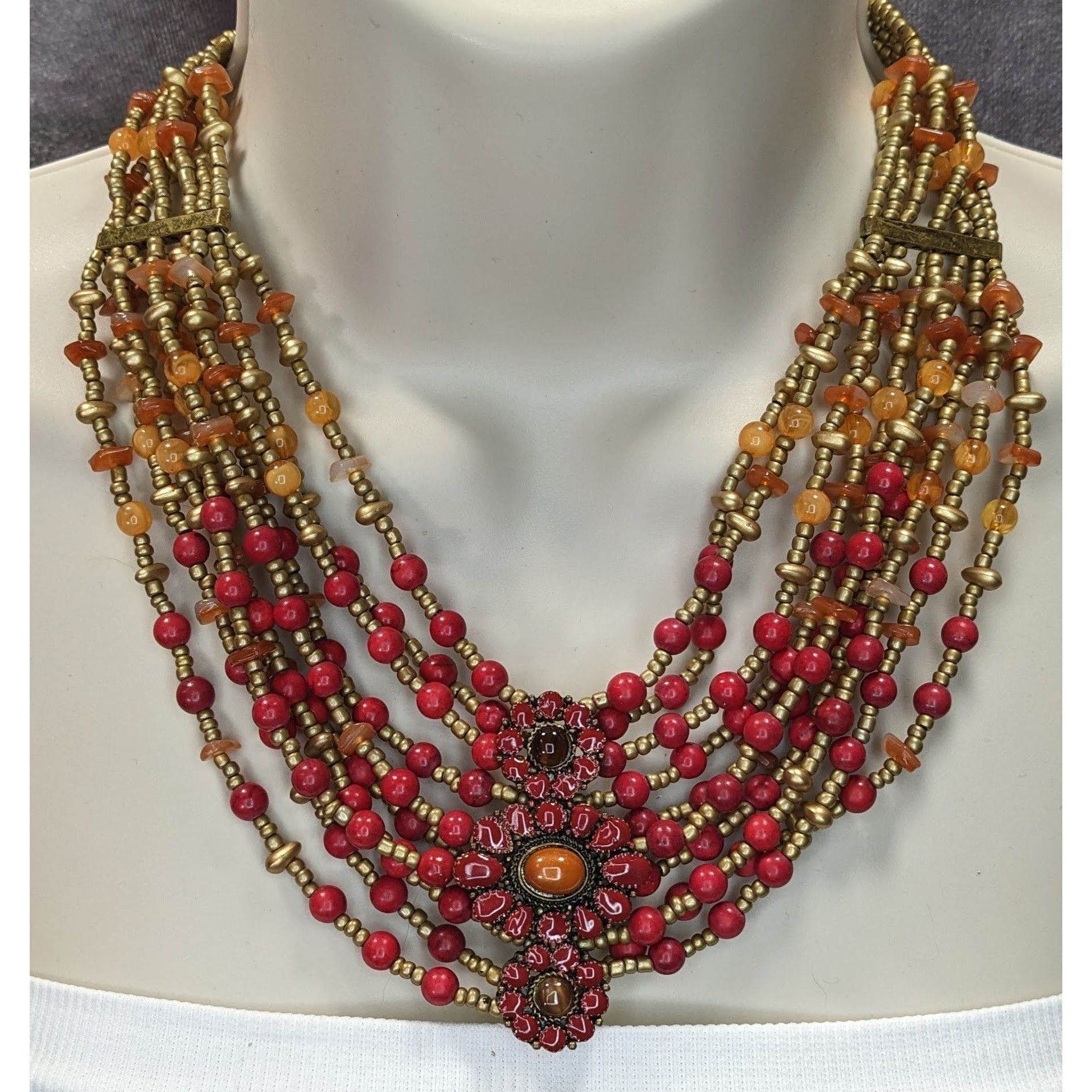 Chicos Chicos Vintage Bohemian Multi-Strand Beaded Statement Neckla Size ONE SIZE - 1 Thumbnail
