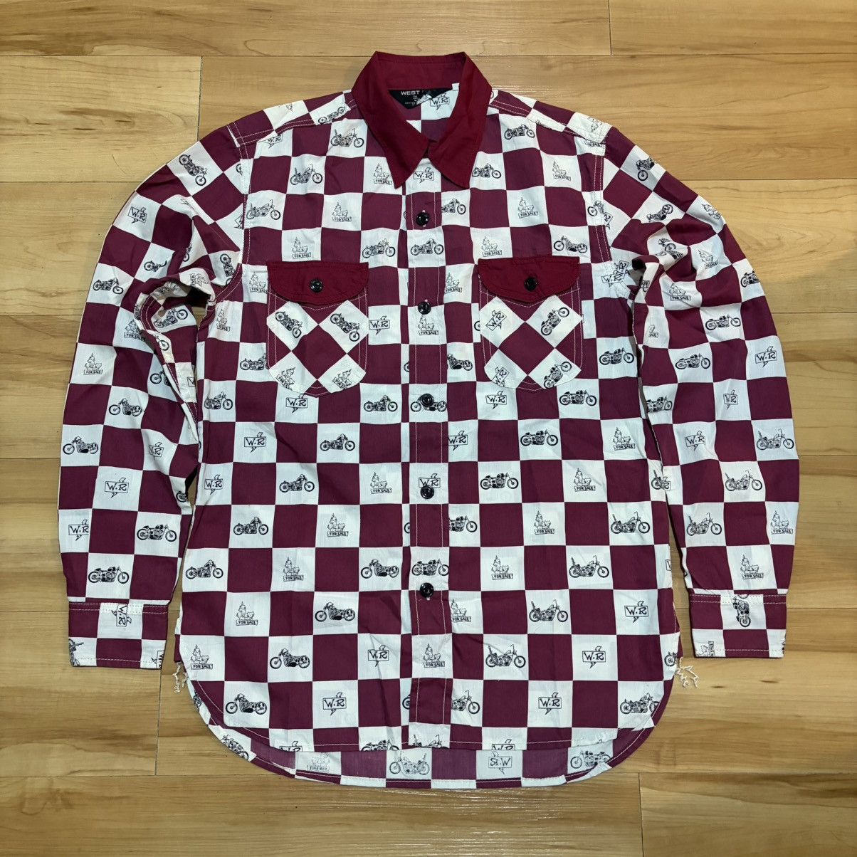West ride motorcycle Checkered Work Shirt