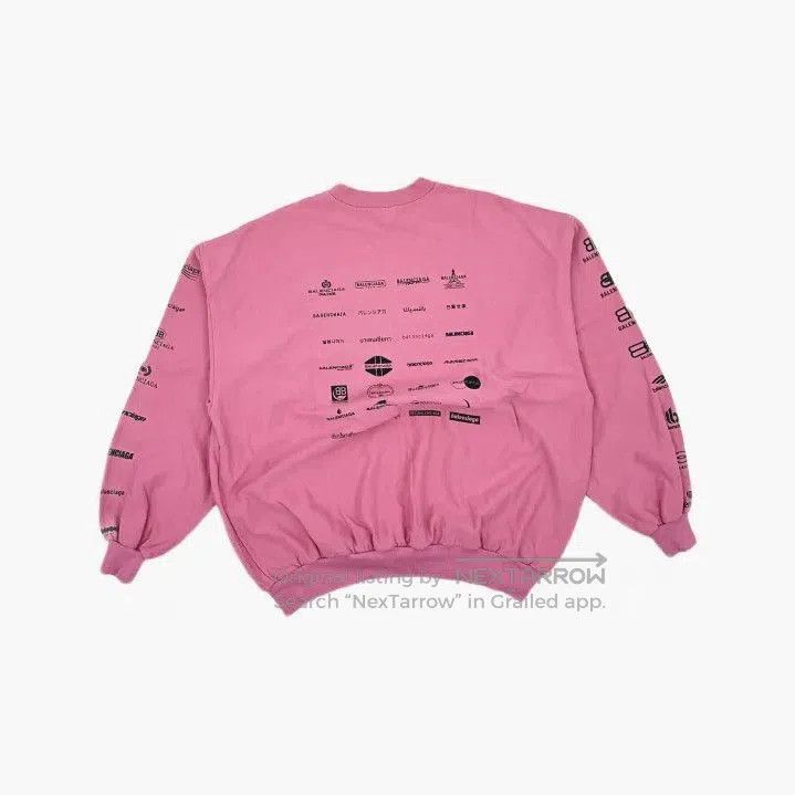 Balenciaga Balenciaga Pink Logo Print Long Sleeve Sweatshirt. Size US M / EU 48-50 / 2 - 3 Thumbnail