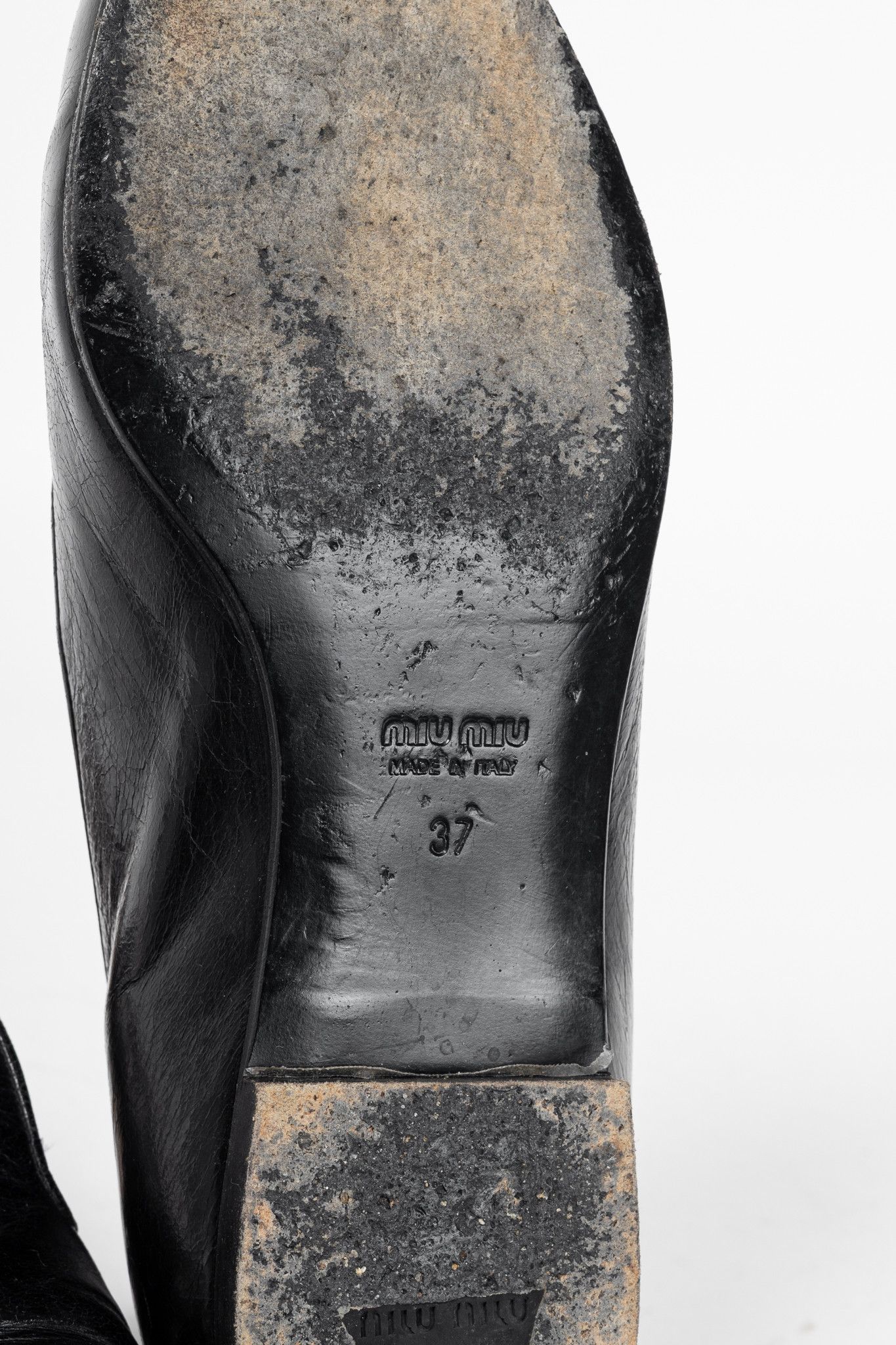 Miu Miu Miu Miu AW13 Black Leather Pointed-Toe Flats Size US 6.5 / IT 36.5 - 5 Thumbnail