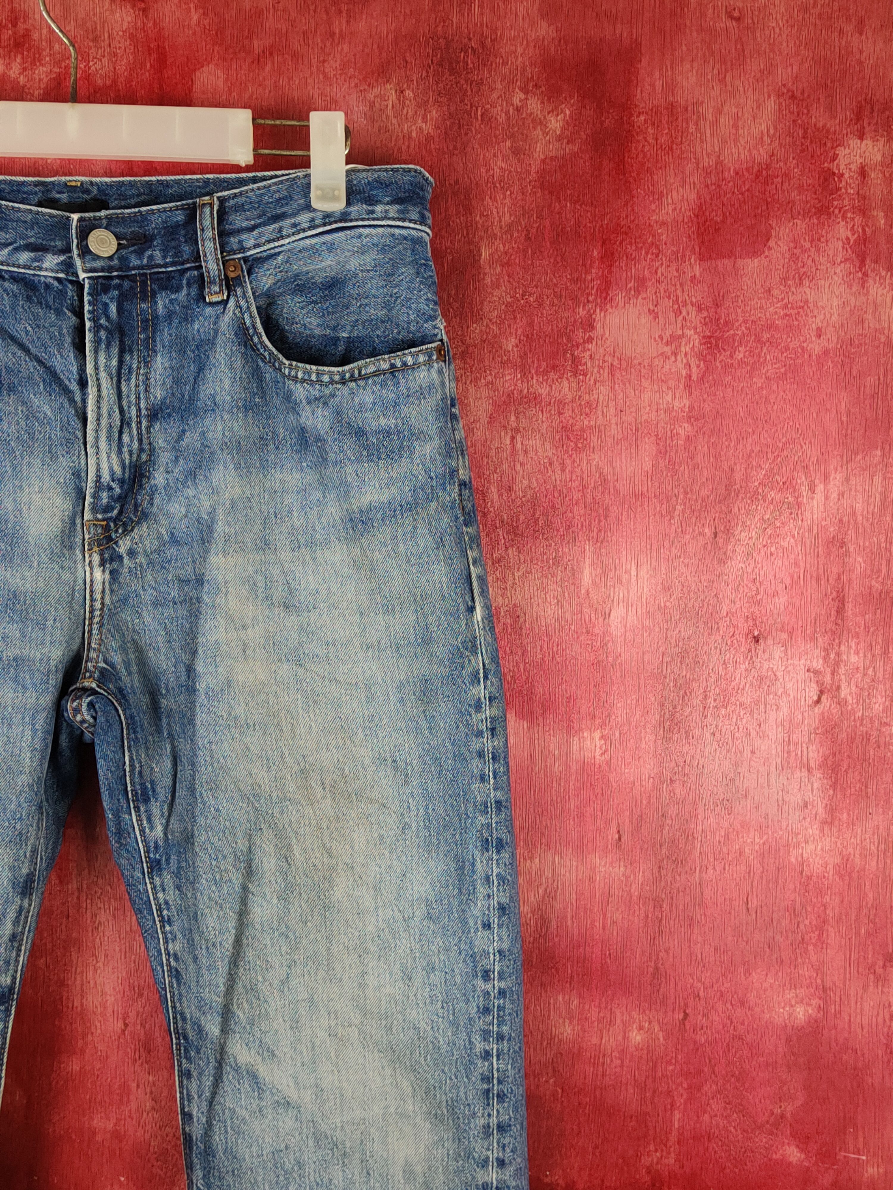 Japanese Brand Uniqlo Blue Faded Distressed Ripped Jeans #S1641 Size US 32 / EU 48 - 5 Thumbnail