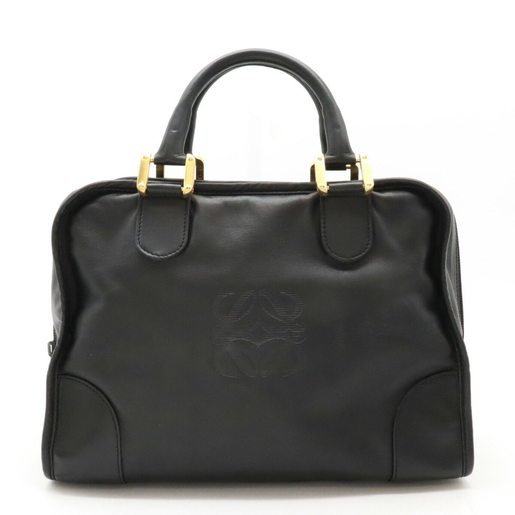 image of Loewe Anagram Amazona 32 Handbag Boston Bag Leather Black, Women's