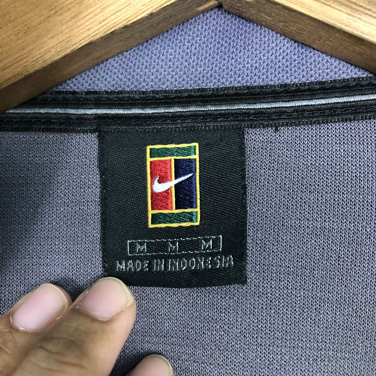 Nike 📌Rich Grey Vintage Zipper Jacket Nike Court Big Logo Size US M / EU 48-50 / 2 - 19 Thumbnail