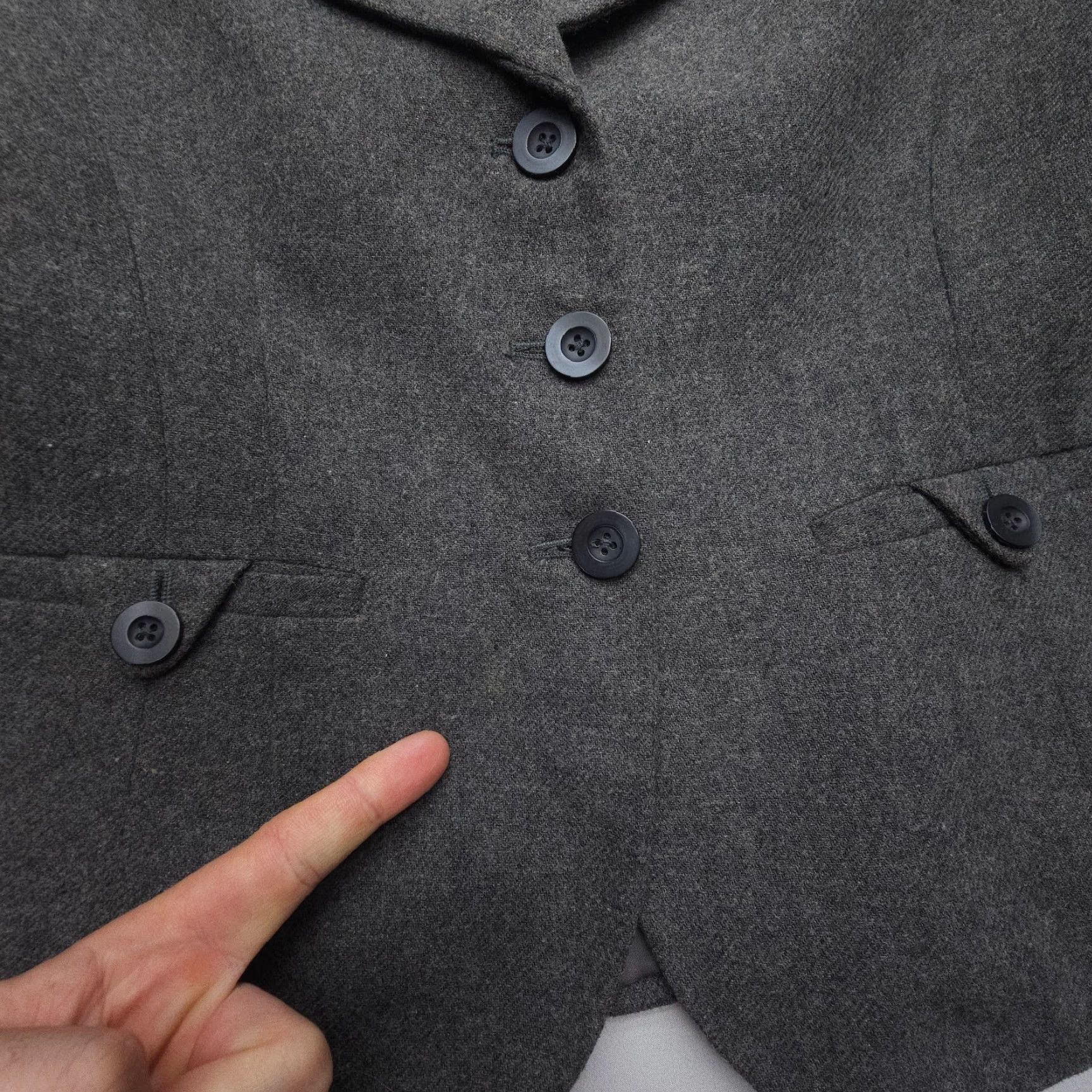 Mossimo Mossimo Blazer Women L Gray Wool Blend Long Sleeve 90s Preppy College Size L / US 10 / IT 46 - 3 Thumbnail