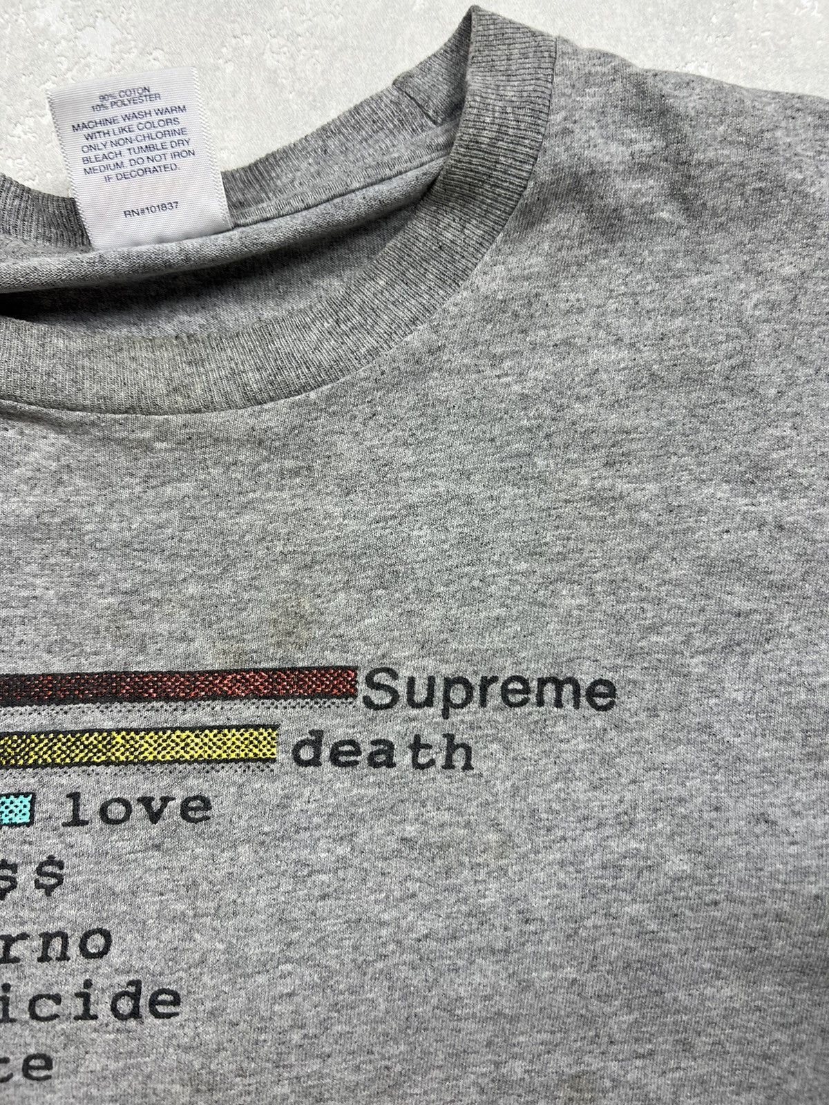 Supreme 00’s SUPREME DEATH LOVE RARE VINTAGE Y2K HYPE TEE Size US M / EU 48-50 / 2 - 6 Thumbnail