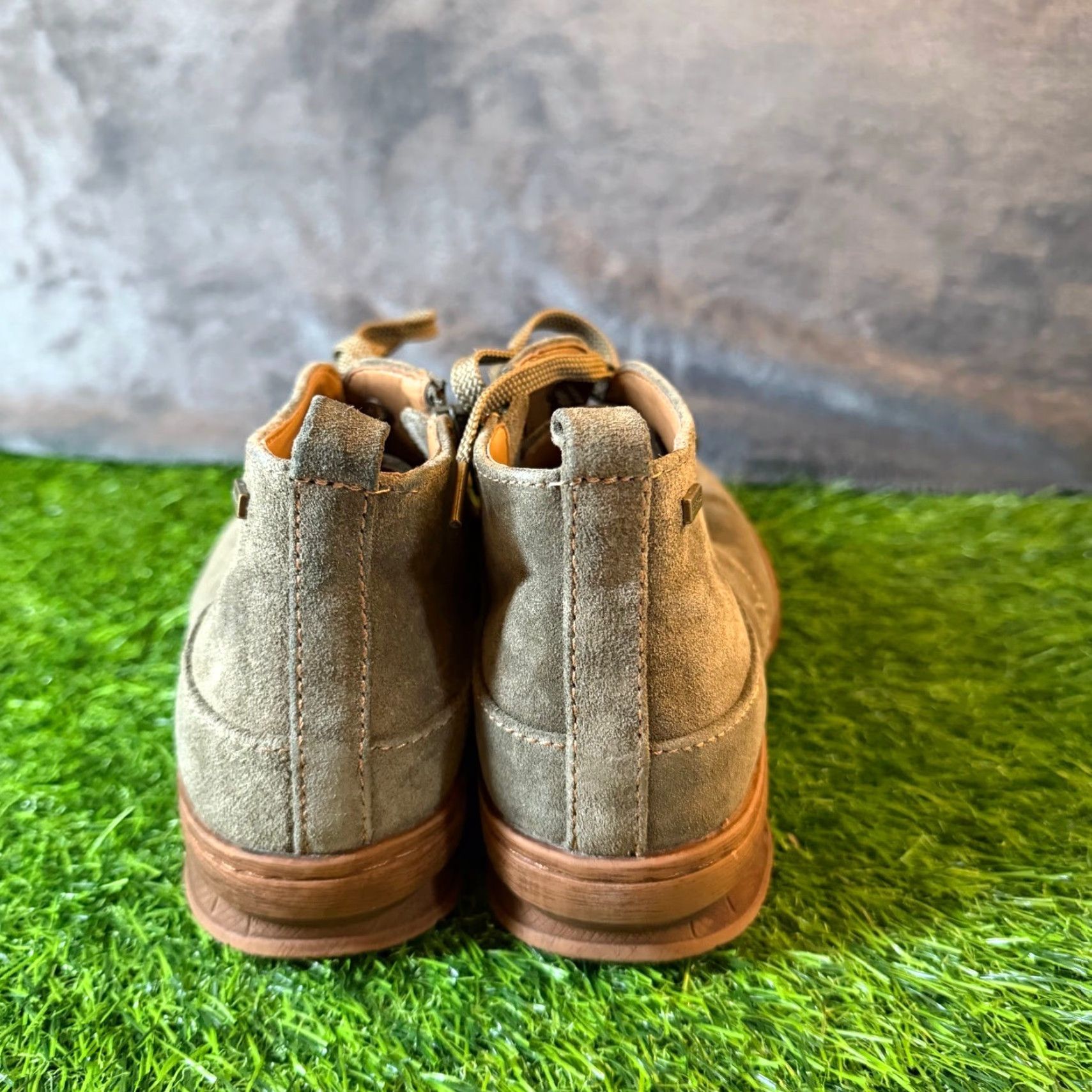 Vintage Comfortiva Align Olive Green Suede Weatherproof Ankle Boots Side Zip Womens 7M Size US 7 / IT 37 - 6 Thumbnail