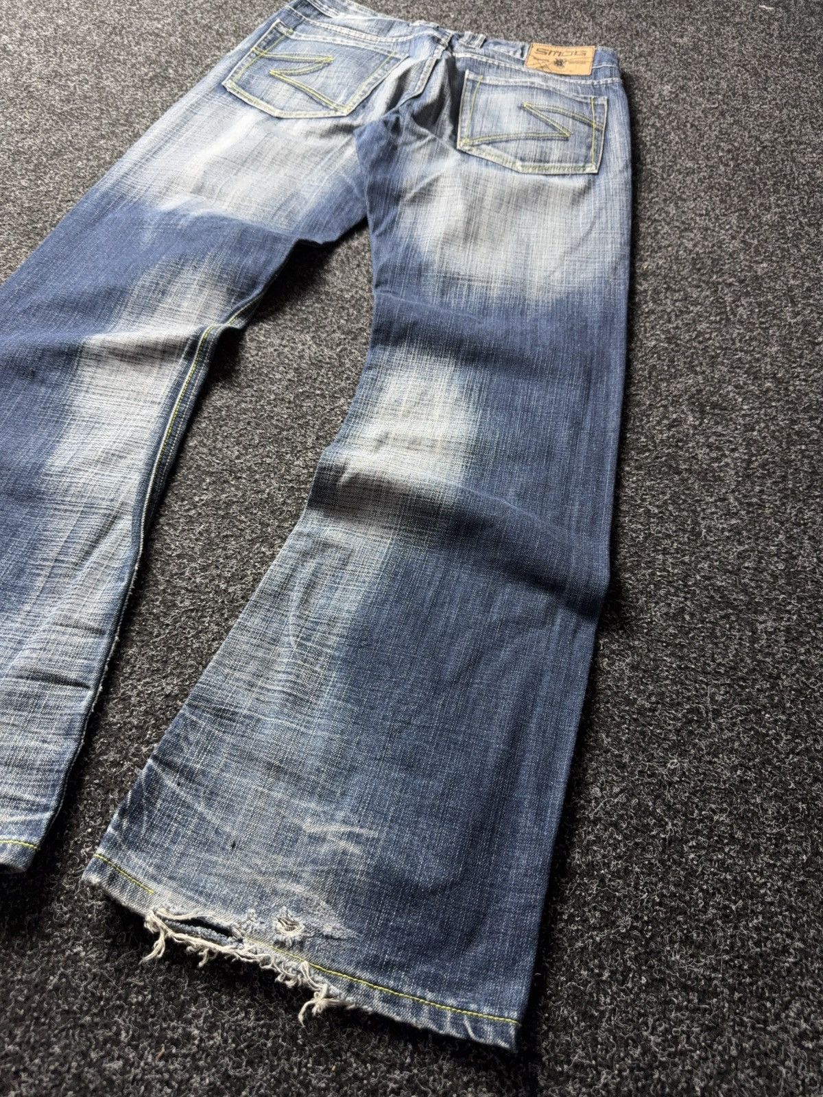 Japanese Brand Vintage Retro Y2K Sk8 Flared Distressed Denim pants Size US 33 - 10 Thumbnail