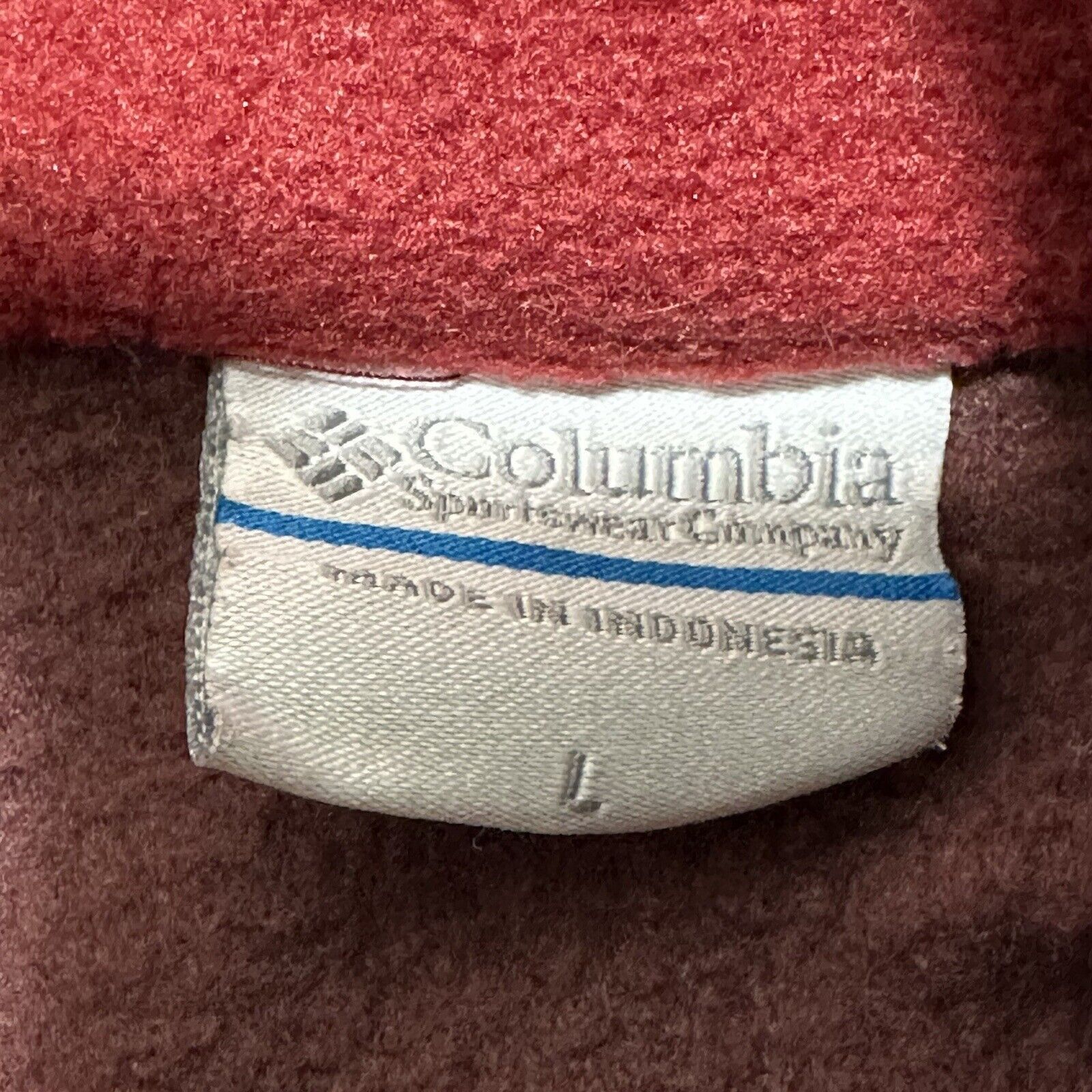 Columbia Columbia Large Fleece Sweatshirt High Neck Maroon Pockets Size US L / EU 52-54 / 3 - 3 Thumbnail