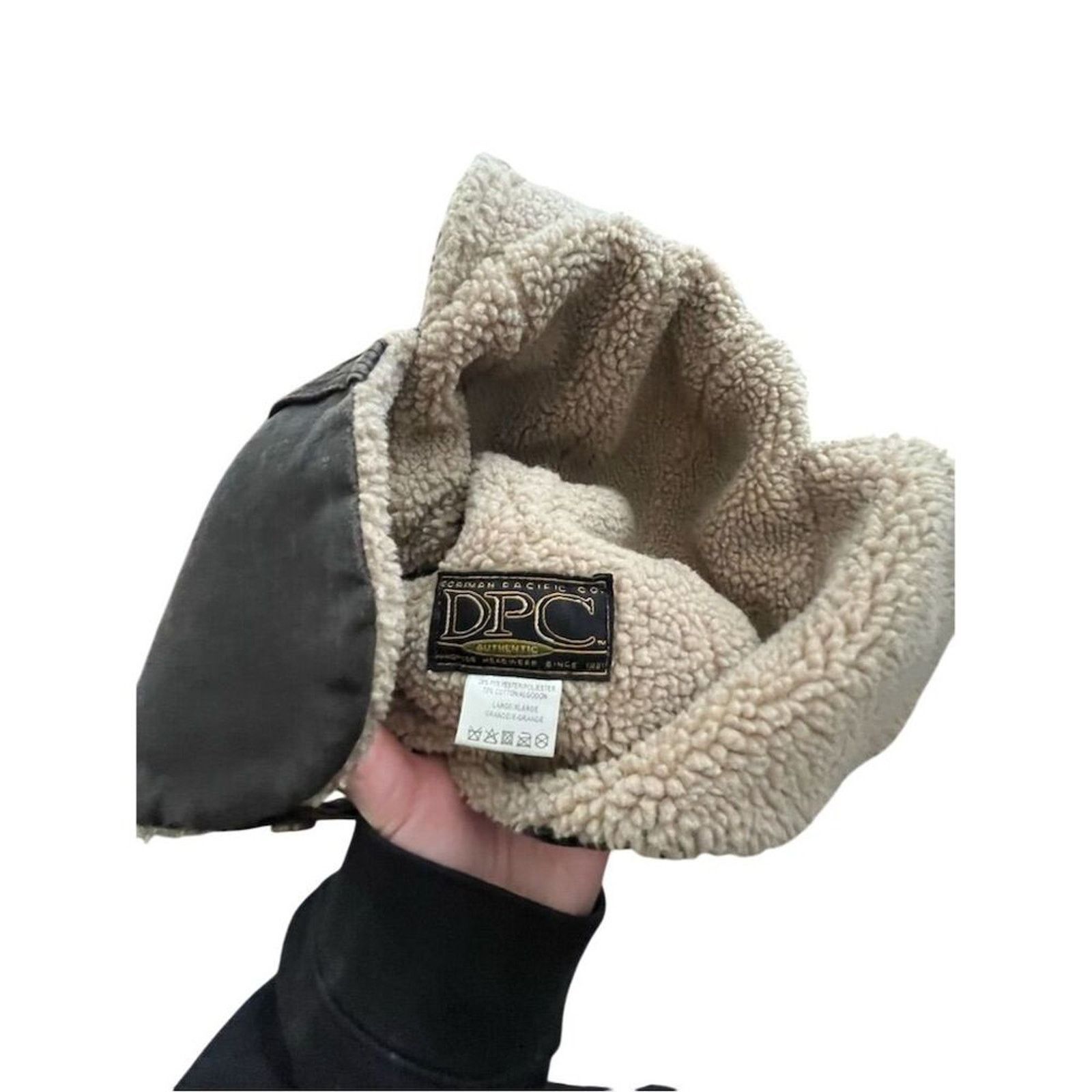 Vintage DPC Unisex Distressed Sherpa Trapper Hat Brown One Size Size ONE SIZE - 4 Thumbnail