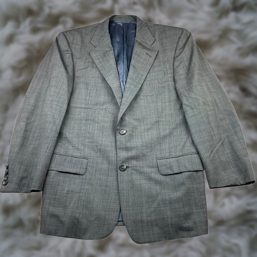 Vintage Hickey Freeman Men’s Boardroom 2-Button Blazer Jacket Gray 38R Wool, Regular Fit, Single-Breasted, Notch Lapel, 4-Button Sleeve, Vintage? No, Men Size 38R - 1 Thumbnail