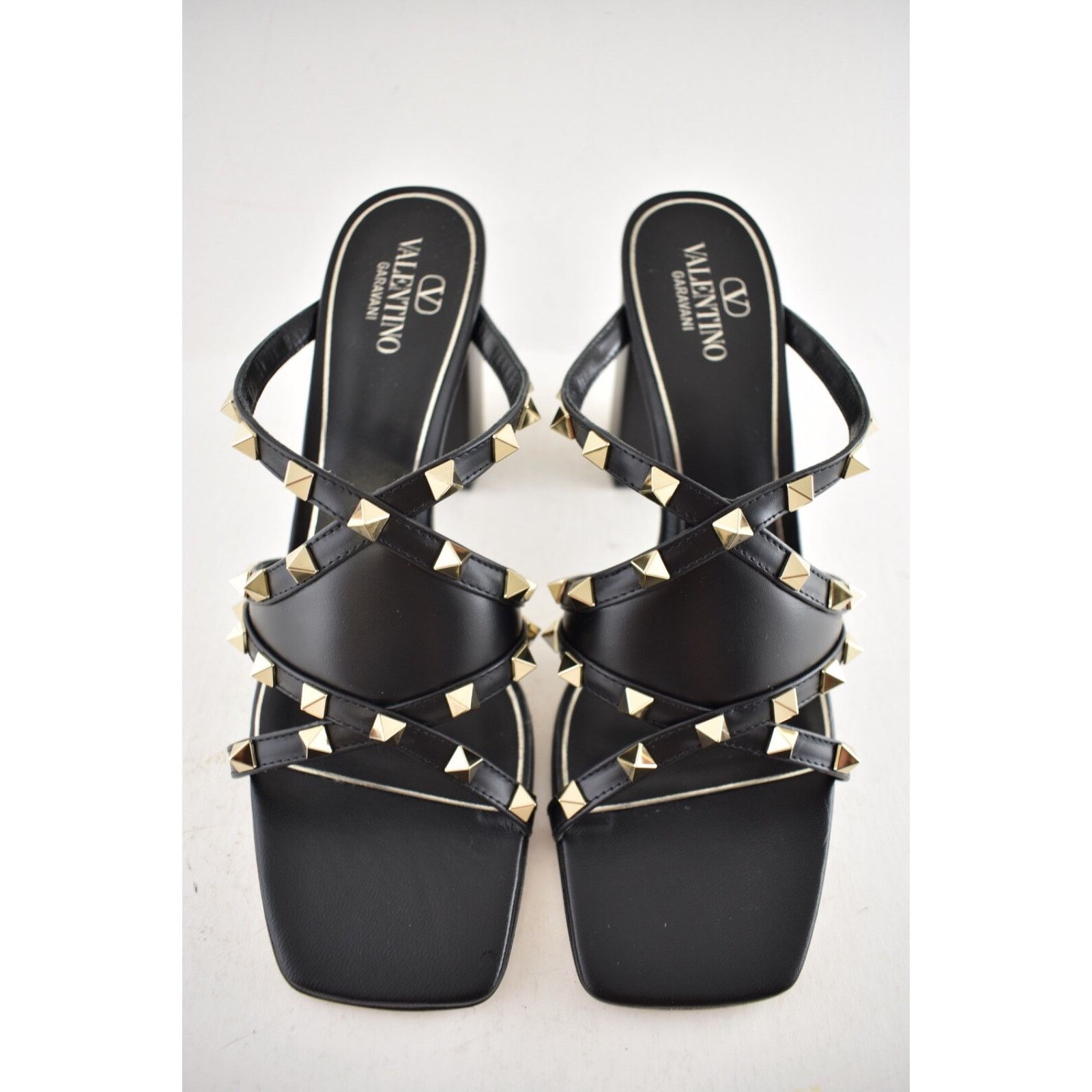 Valentino Valentino Rockstud Crisscross Leather Black Strappy Pump Size US 10 / IT 40 - 6 Thumbnail