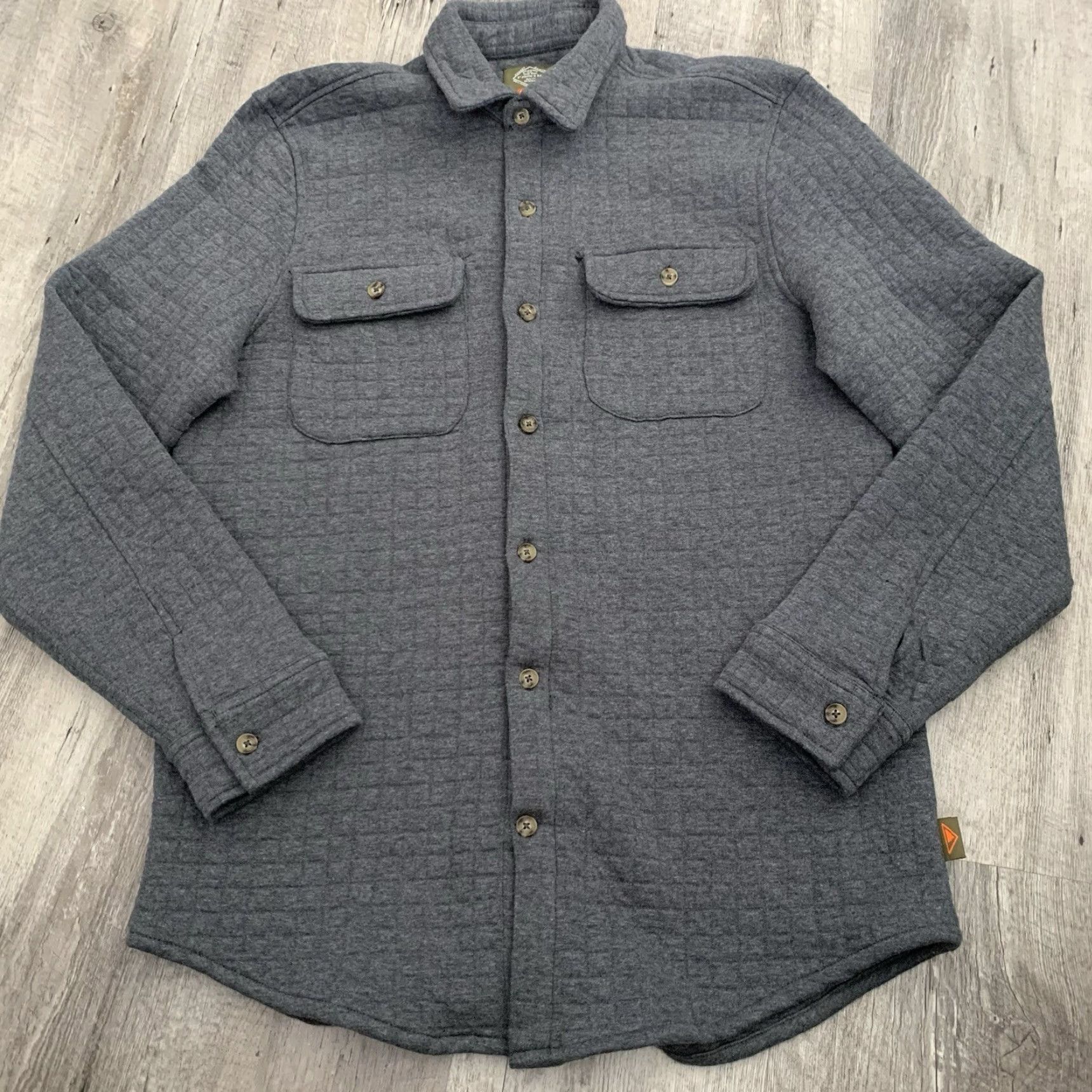 Vintage St. Johns Bay Outdoor Quilted Button-Up Shirt Mens Sz Small Gray Shacket Pockets Shirt Size US S / EU 44-46 / 1 - 6 Thumbnail