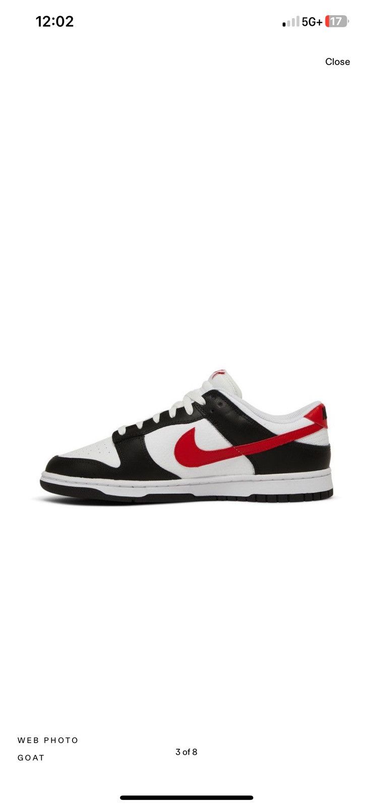 Nike Nike Dunk Low ‘Black White Red’ Size US 9.5 / EU 42-43 - 4 Thumbnail