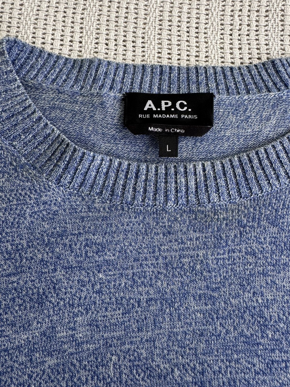 A.P.C. A.P.C Men’s Pullover (L) (Blue/White) Size US L / EU 52-54 / 3 - 2 Thumbnail