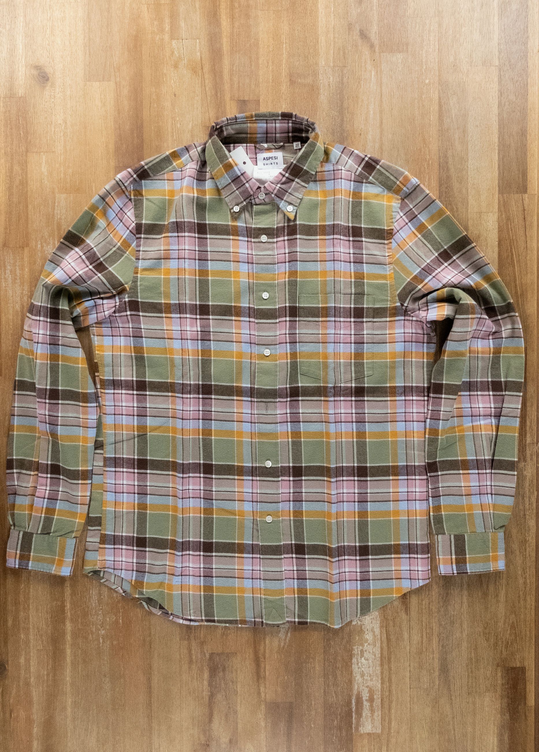 Aspesi ASPESI plaid check button down flannel shirt Size 40 / 15.75 Size US M / EU 48-50 / 2 - 1 Thumbnail