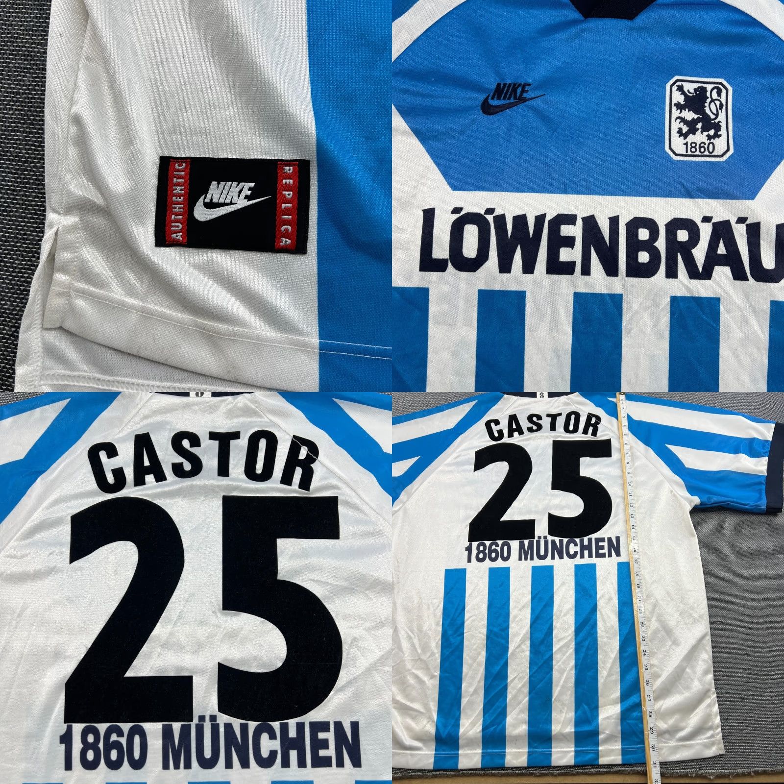Nike Nike Premier TSV 1860 Munich 1995 1996 Home Football Jersey Mens 2XL Multicolor Short Sleeve Polyester Blended 1990s Football Size US XXL / EU 58 / 5 - 9 Thumbnail