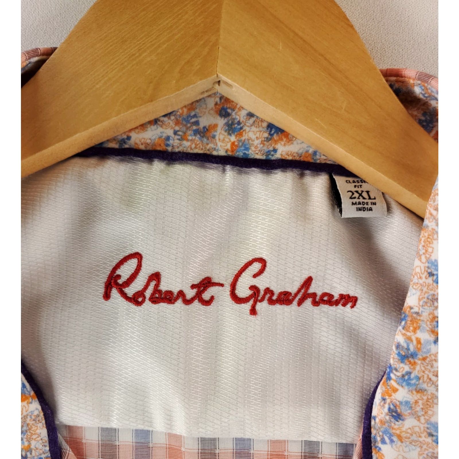 Robert Graham Robert Graham Button-Up Shirt Mens 2XL Multicolor Pastel Blue Pink White Check Plaid Long Sleeve Size US XXL / EU 58 / 5 - 3 Thumbnail