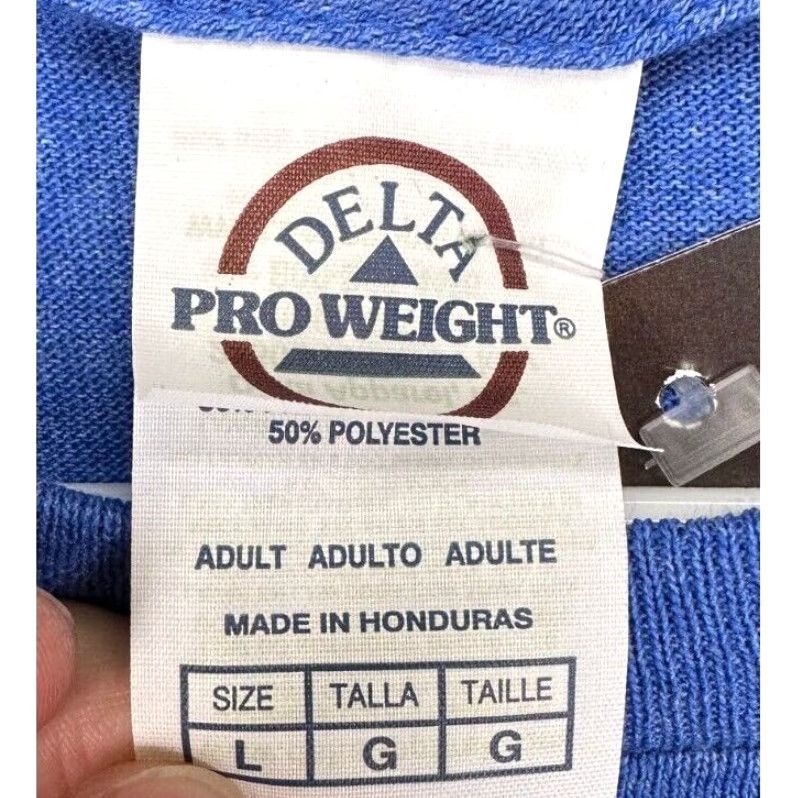 Delta Delta Pro Weight T-Shirt Unisex Adult Large Blue Crew Neck Long Sleeve Tee NEW Size US L / EU 52-54 / 3 - 4 Thumbnail